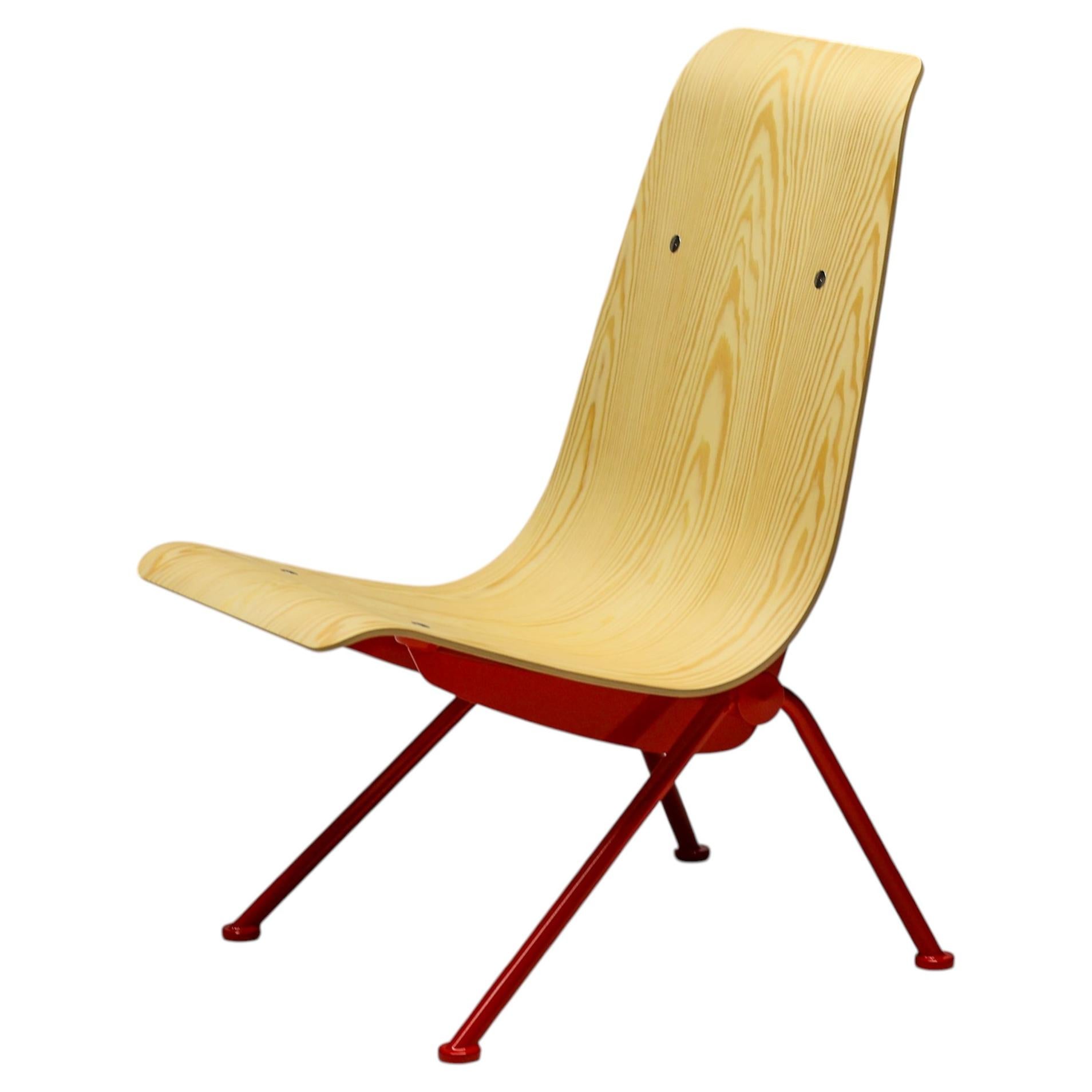 Jean Prouvé “Antony” Chair — Limited Edition, Red Frame / Plywood