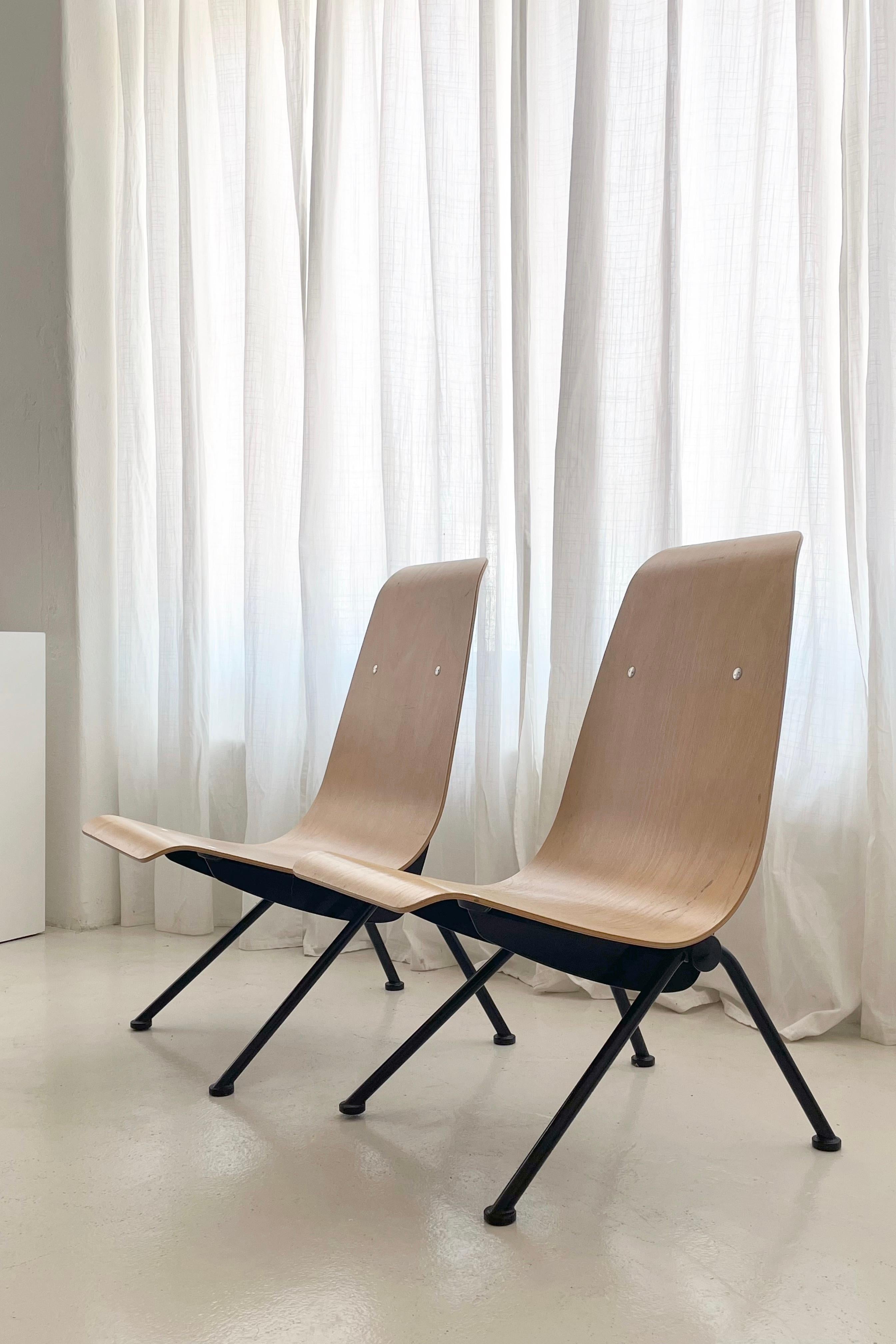 Jean Prouvé Antony Chairs, 2002 Vitra edition. with original tags, Set of 2 2