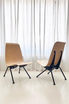 Jean Prouvé Antony Chairs, 2002 Vitra edition. with original tags, Set of 2