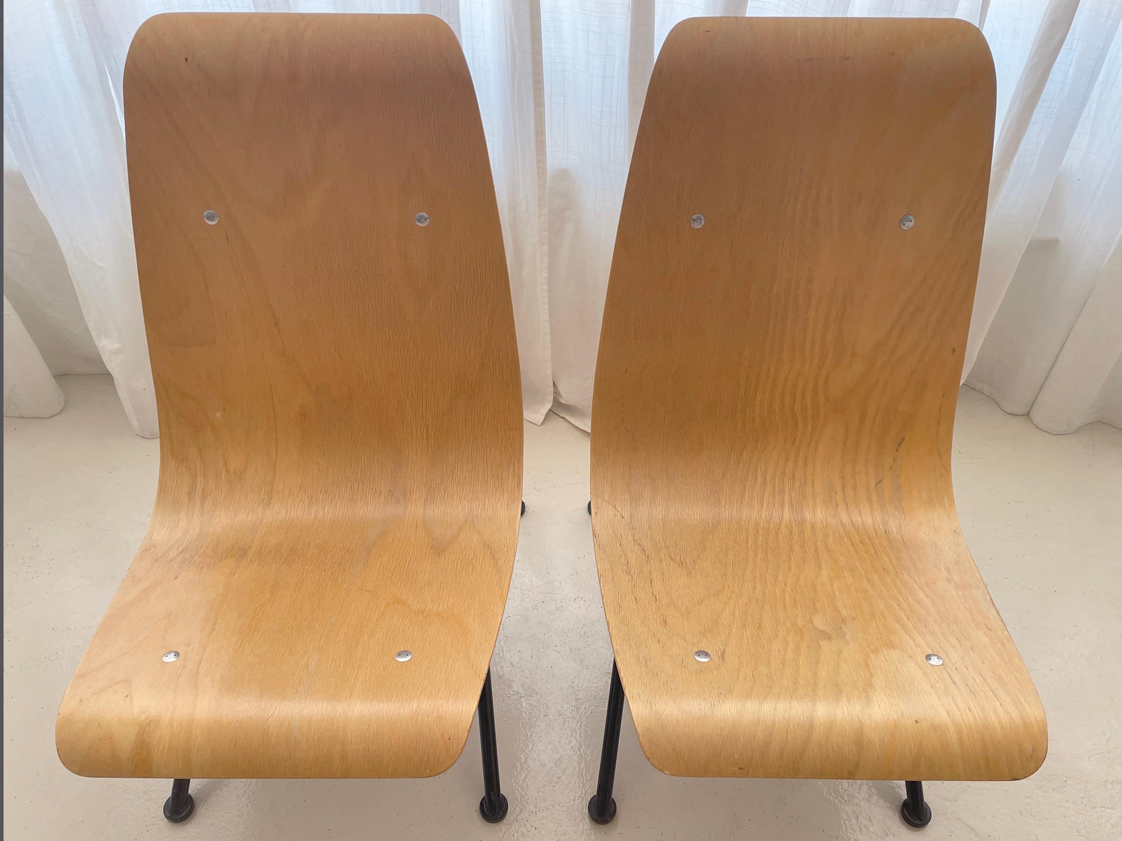 Jean Prouvé Antony Chairs, 2002 Vitra edition. with original tags, Set of 2 In Good Condition In Denver, CO