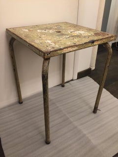 Jean Prouve Attributed Cafe Metal Table in Green