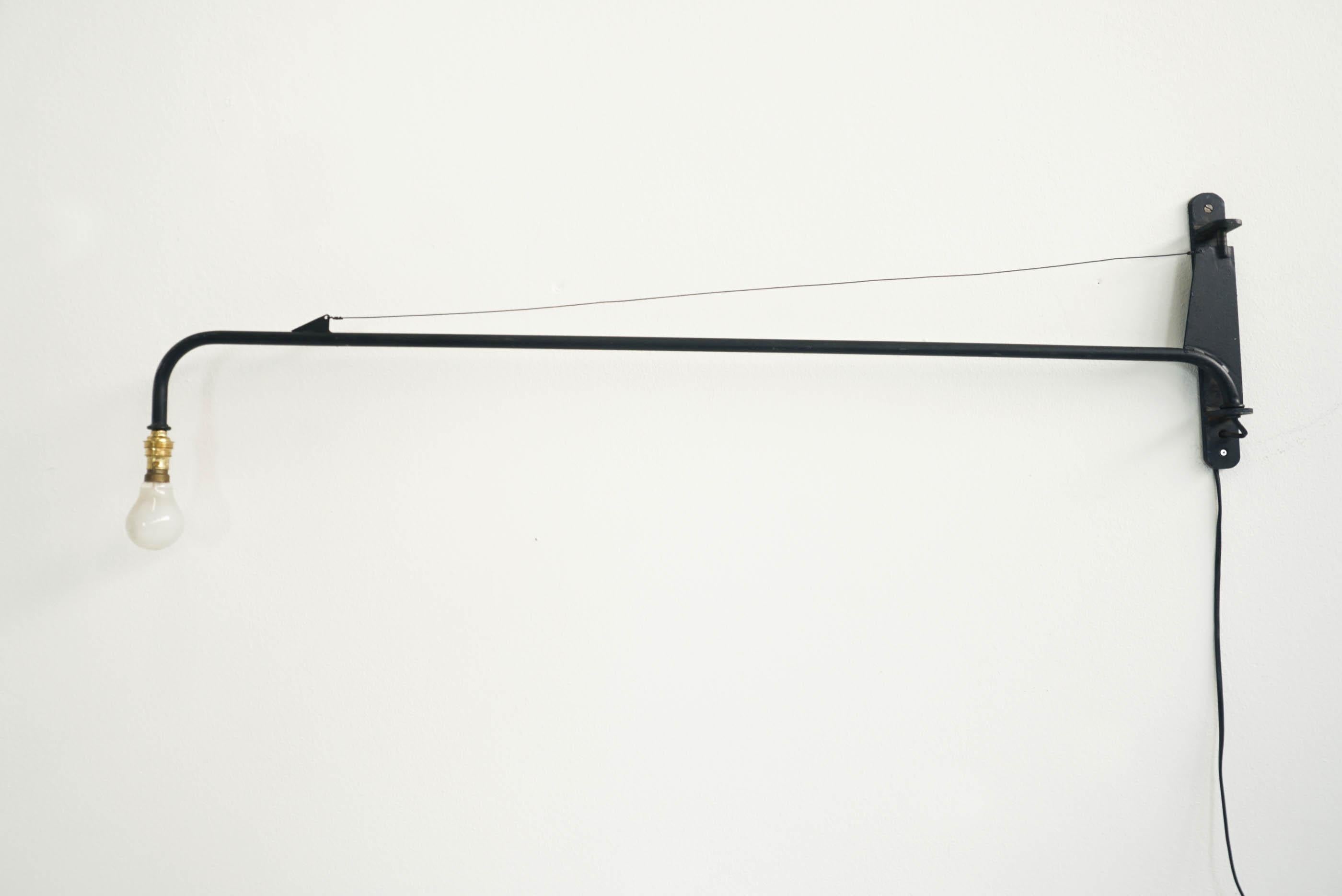 Special and rare Air France African Jib Lamp by Jean Prouvé, France, Dakar, circa 1950s.

  