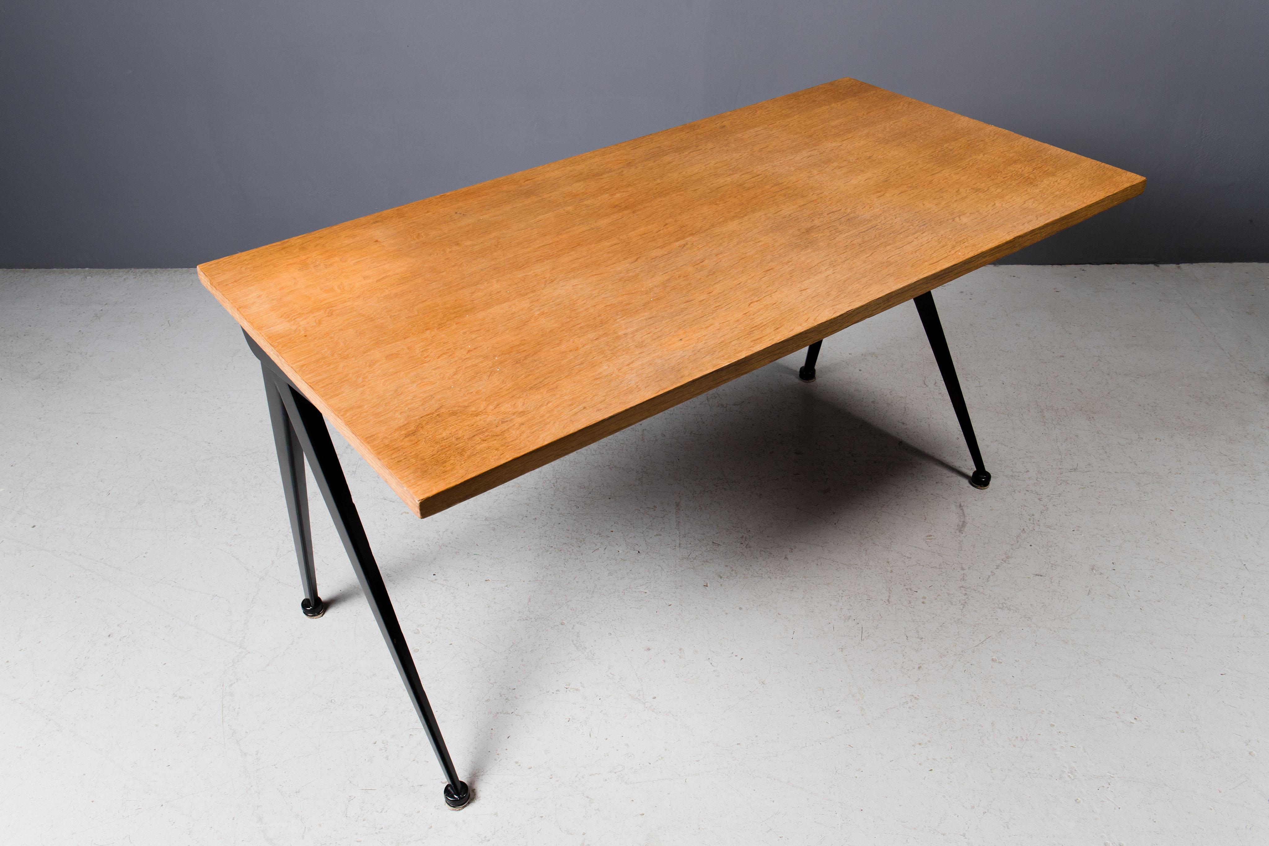 Mid-Century Modern Jean Prouvé Black Compas Desk, 1950s For Sale