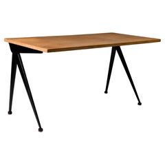 Retro Jean Prouvé Black Compas Desk, 1950s