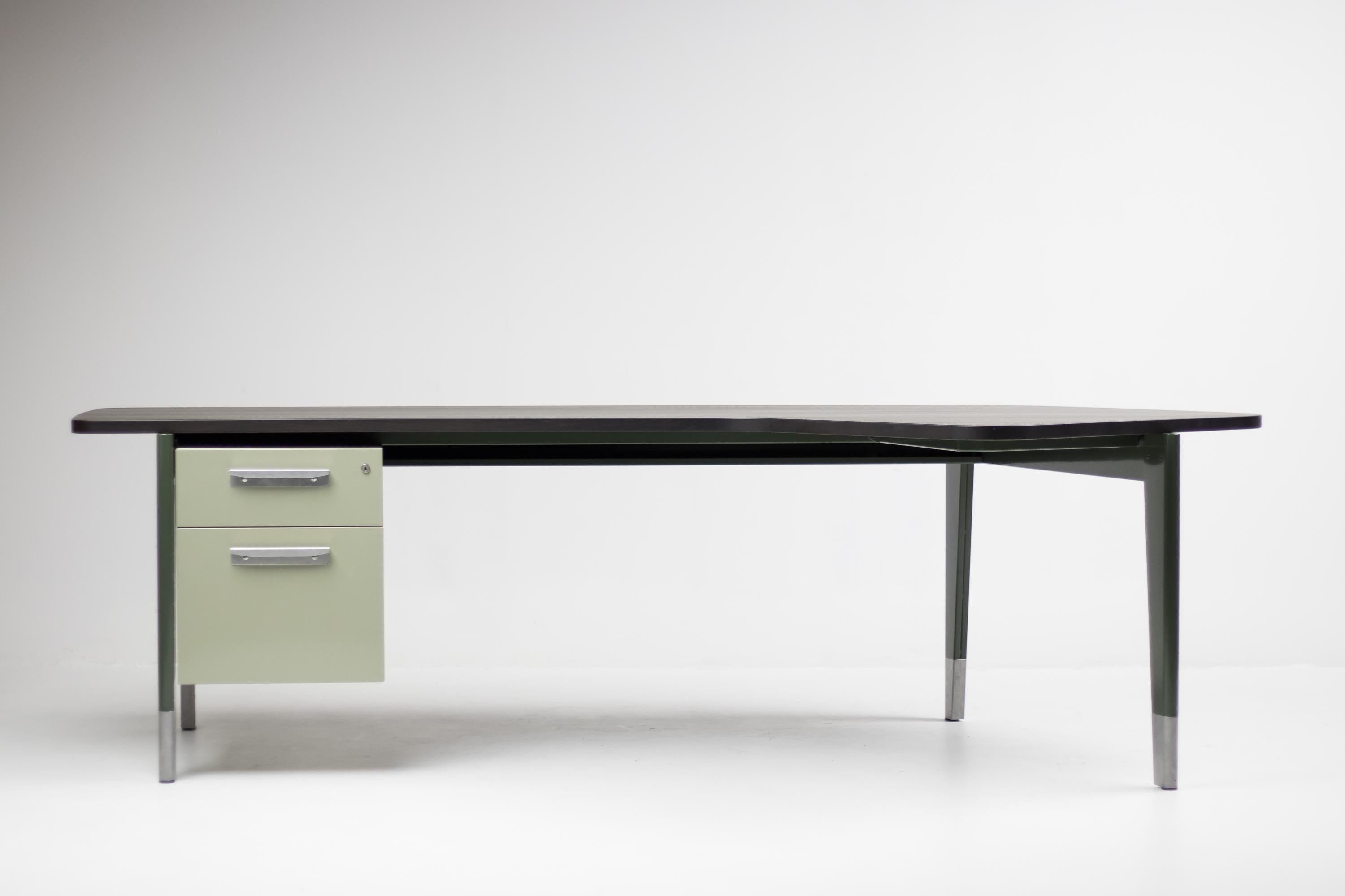 Limited edition desk from the G-Star Raw Edition made by Vitra.
G-Star ordered these desks for their new Headquarters in Amsterdam by the architect Rem Koolhaas.
They were also available for a limited time for other Prouvé collectors.
Marked with