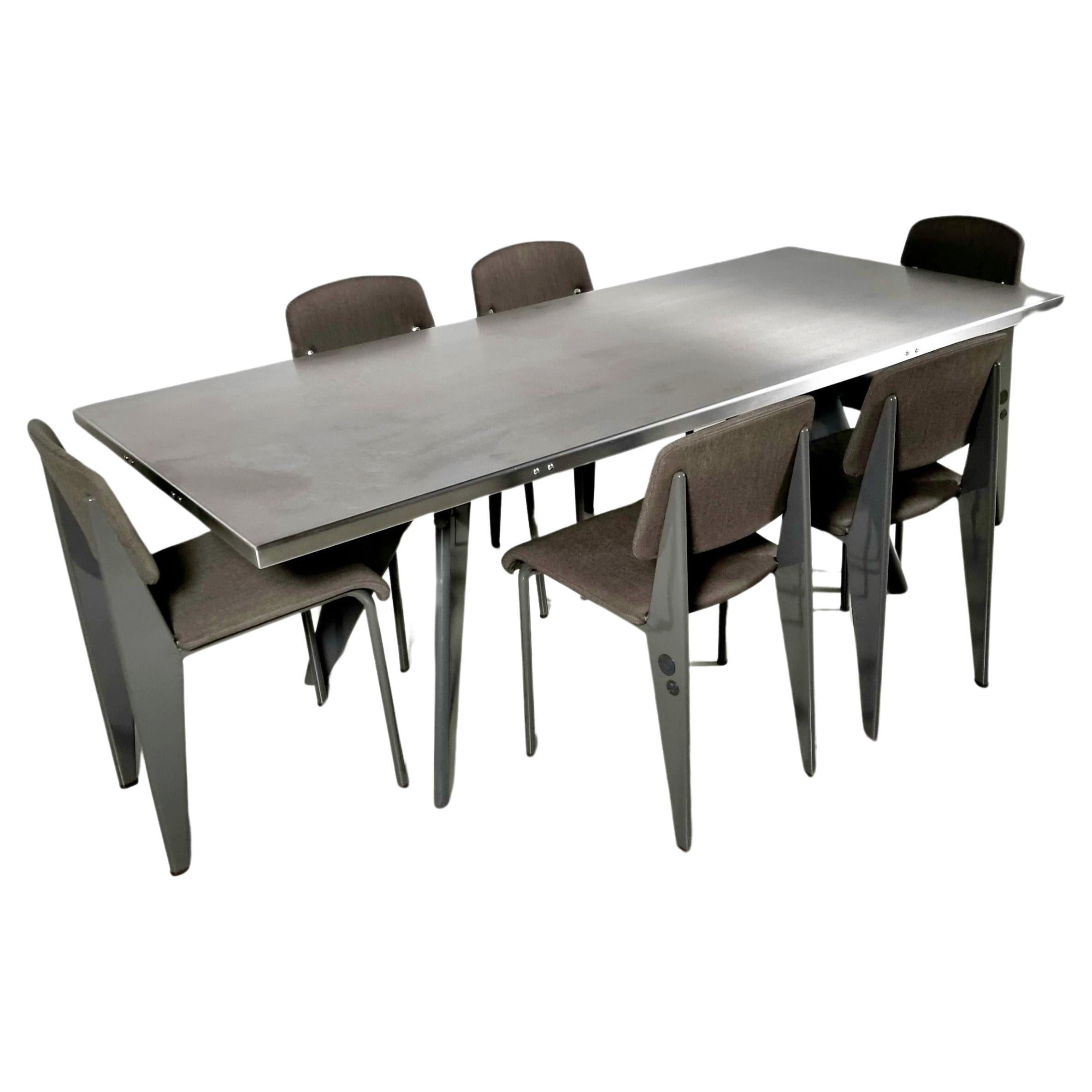 Jean Prouve by G-Star Raw for Vitra S.A.M. Tropique Table with matching chairs For Sale