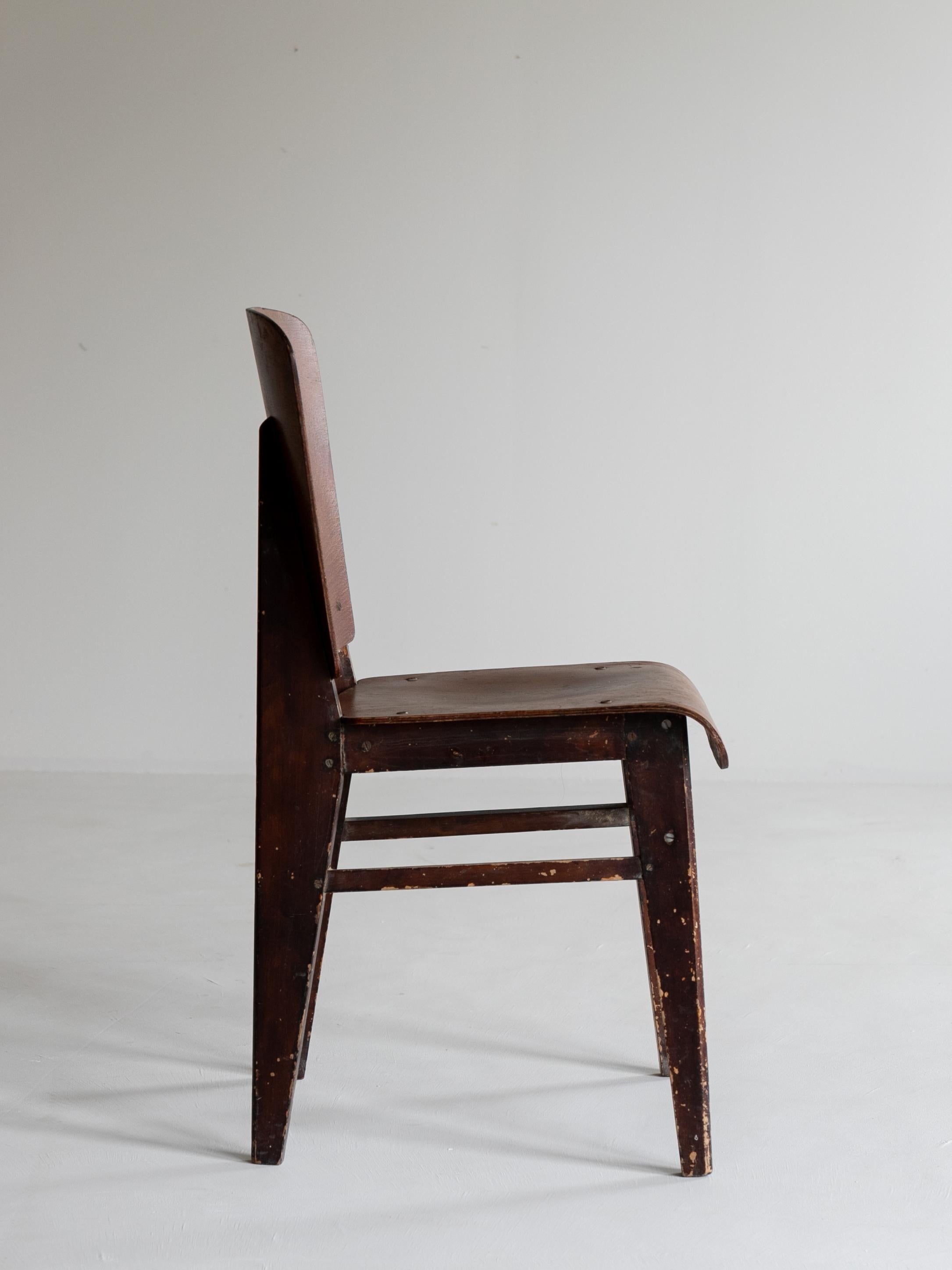 French Jean Prouve Chair from Vauconsant For Sale