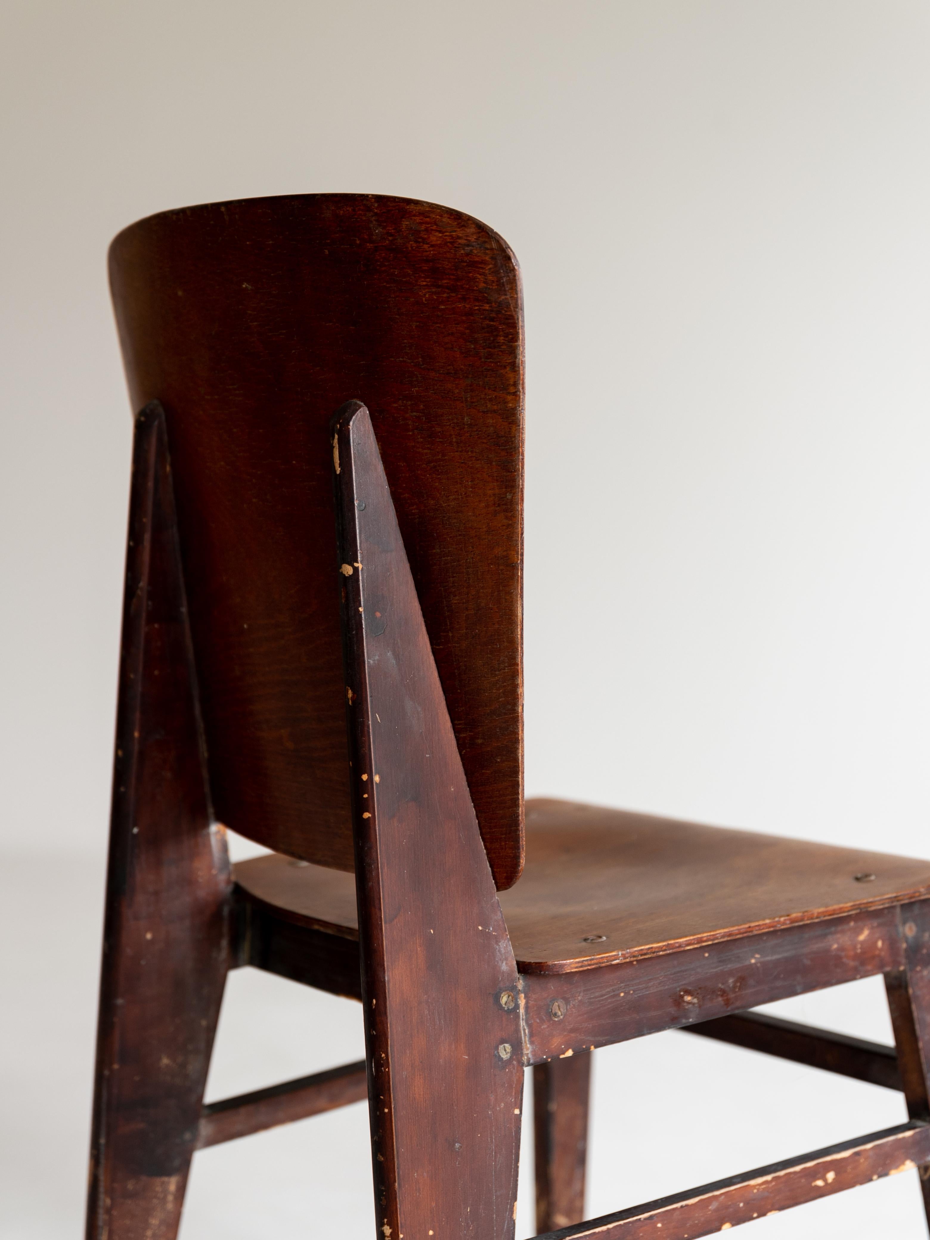 Plywood Jean Prouve Chair from Vauconsant For Sale