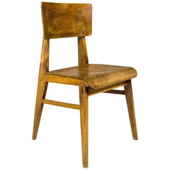 Retro Jean Prouvé "Chaise en Bois" Wooden Standard Chair, France, circa 1940