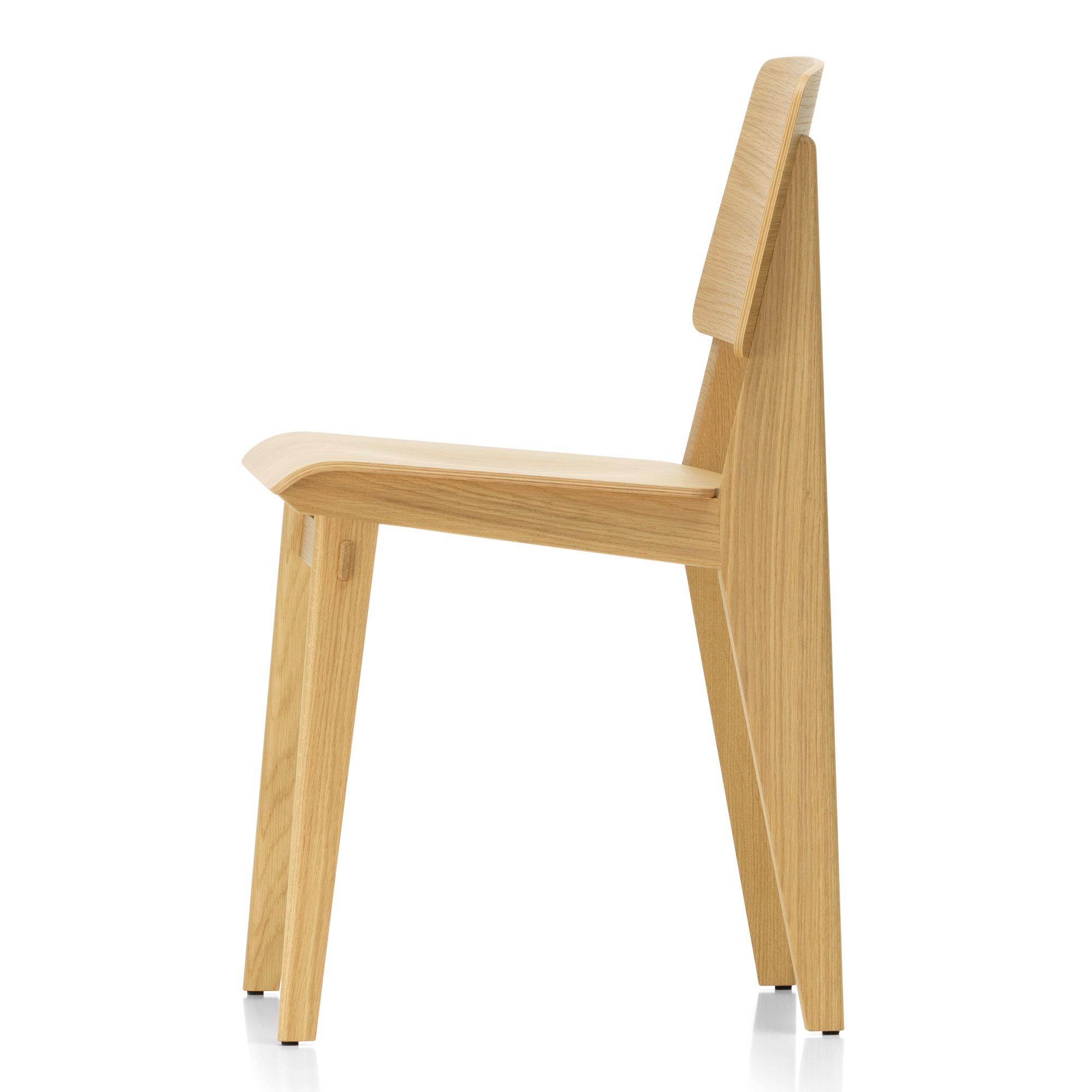 Mid-Century Modern Jean Prouvé 'Chaise Tout Bois' Chair in Natural Oak for Vitra