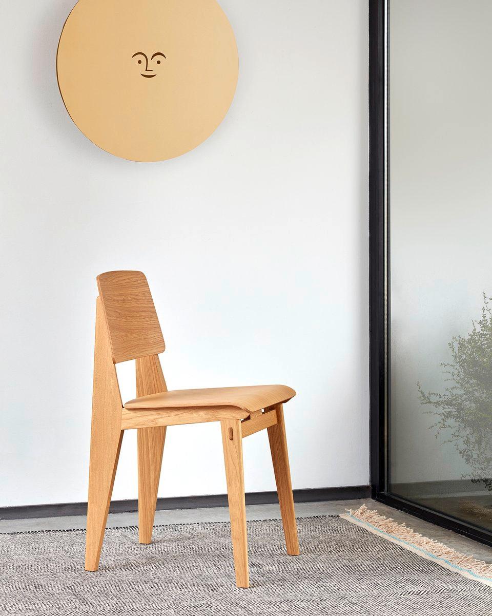 Contemporary Jean Prouvé 'Chaise Tout Bois' Chair in Natural Oak for Vitra