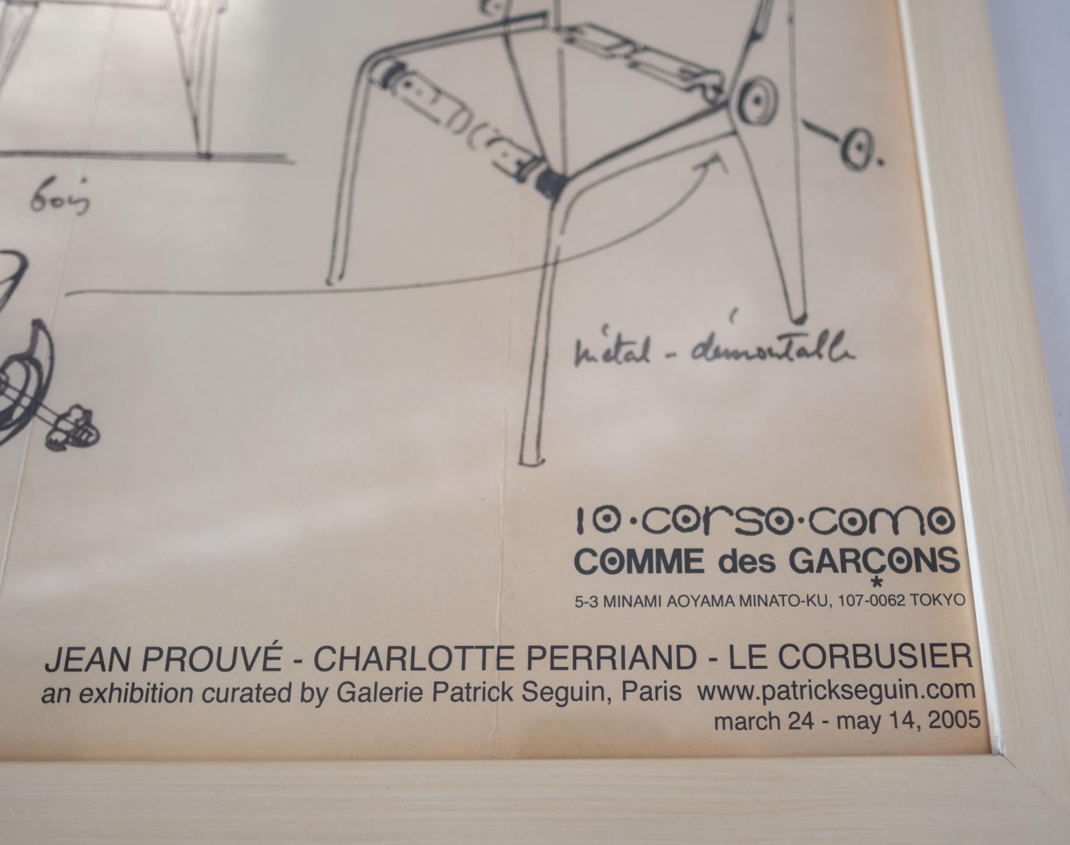 Français Jean Prouvé, Charlotte Perriand Le Corbusier Comme des Garçons Affiche de l'exposition