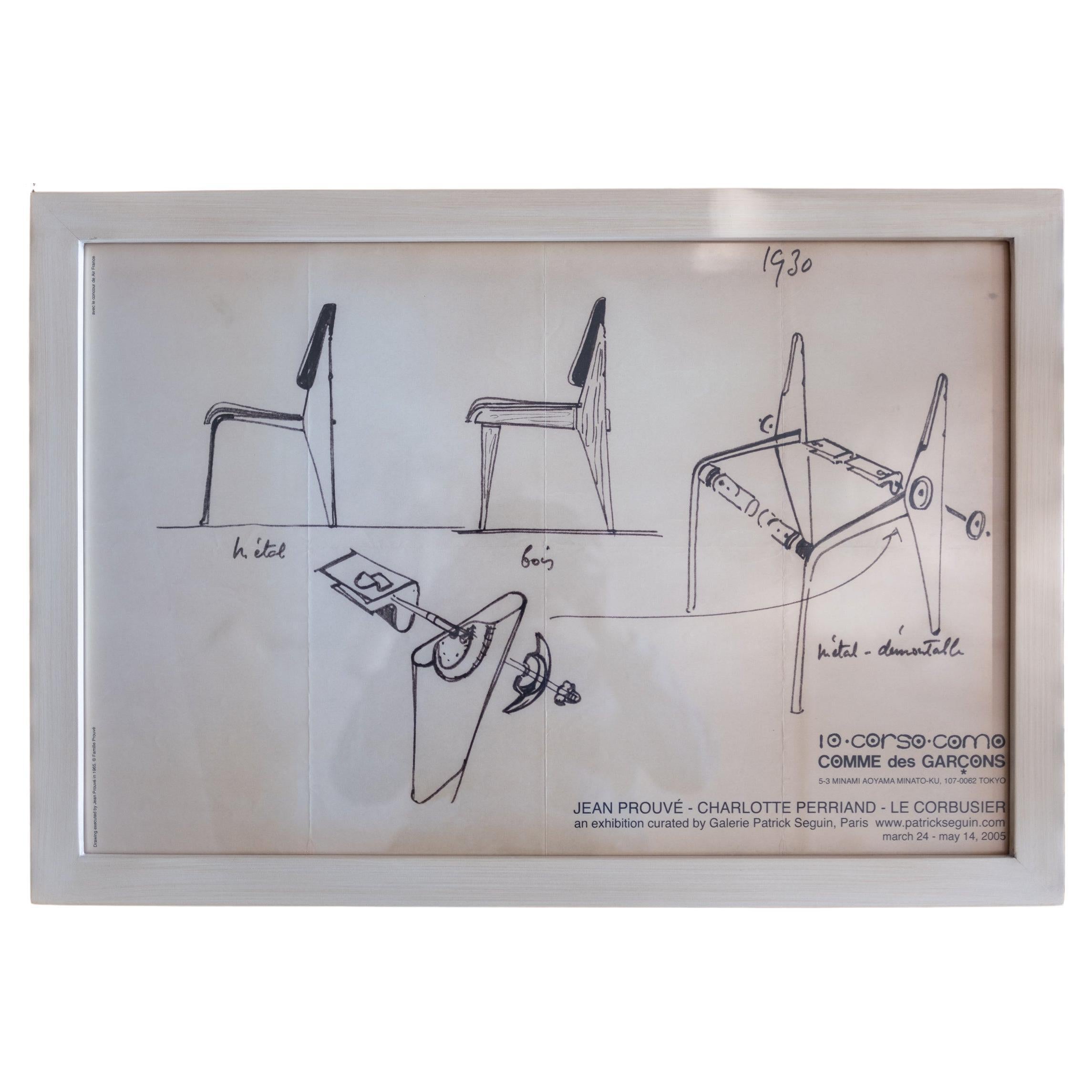 Jean Prouvé, Charlotte Perriand Le Corbusier Comme des Garçons Affiche de l'exposition