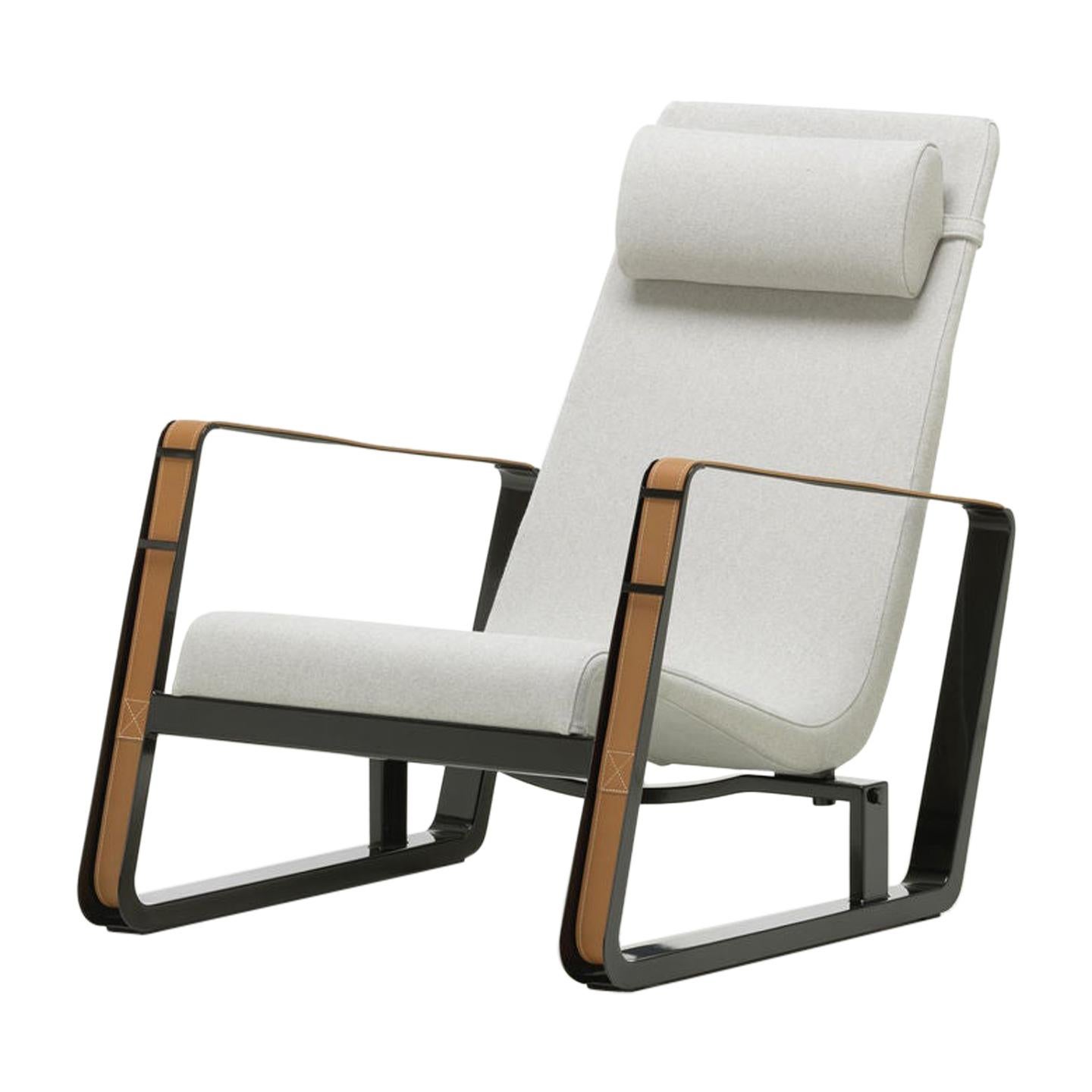 Vitra Fauteuil De Salon Armchair in Beige with Ecru Base by Jean Prouvé