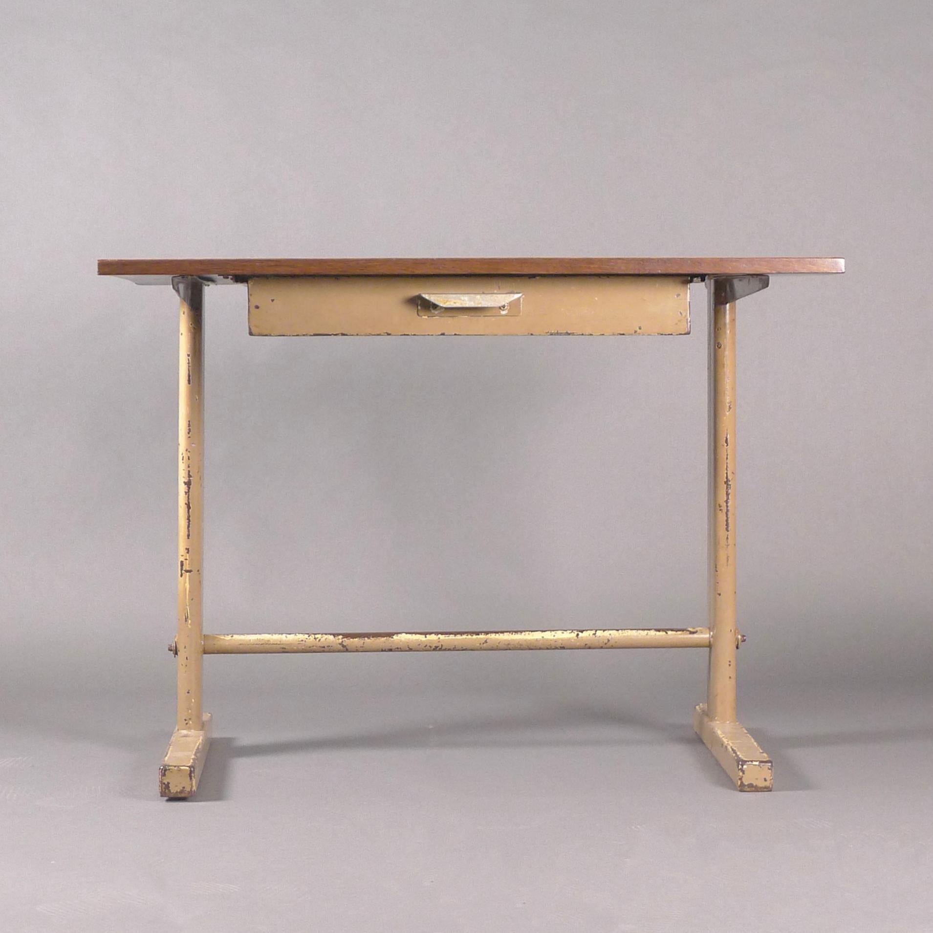 Mid-Century Modern Jean Prouvé, Cité Desk, likely 1940s, original condition For Sale