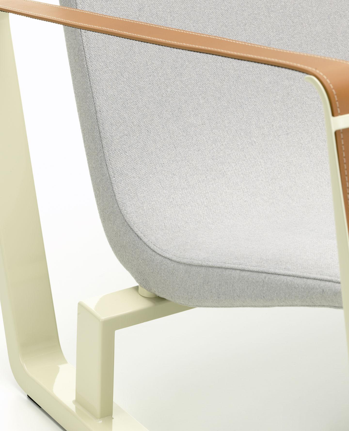 Jean Prouvé Cité Lounge Chair in Light Gray and Ecru for Vitra 2