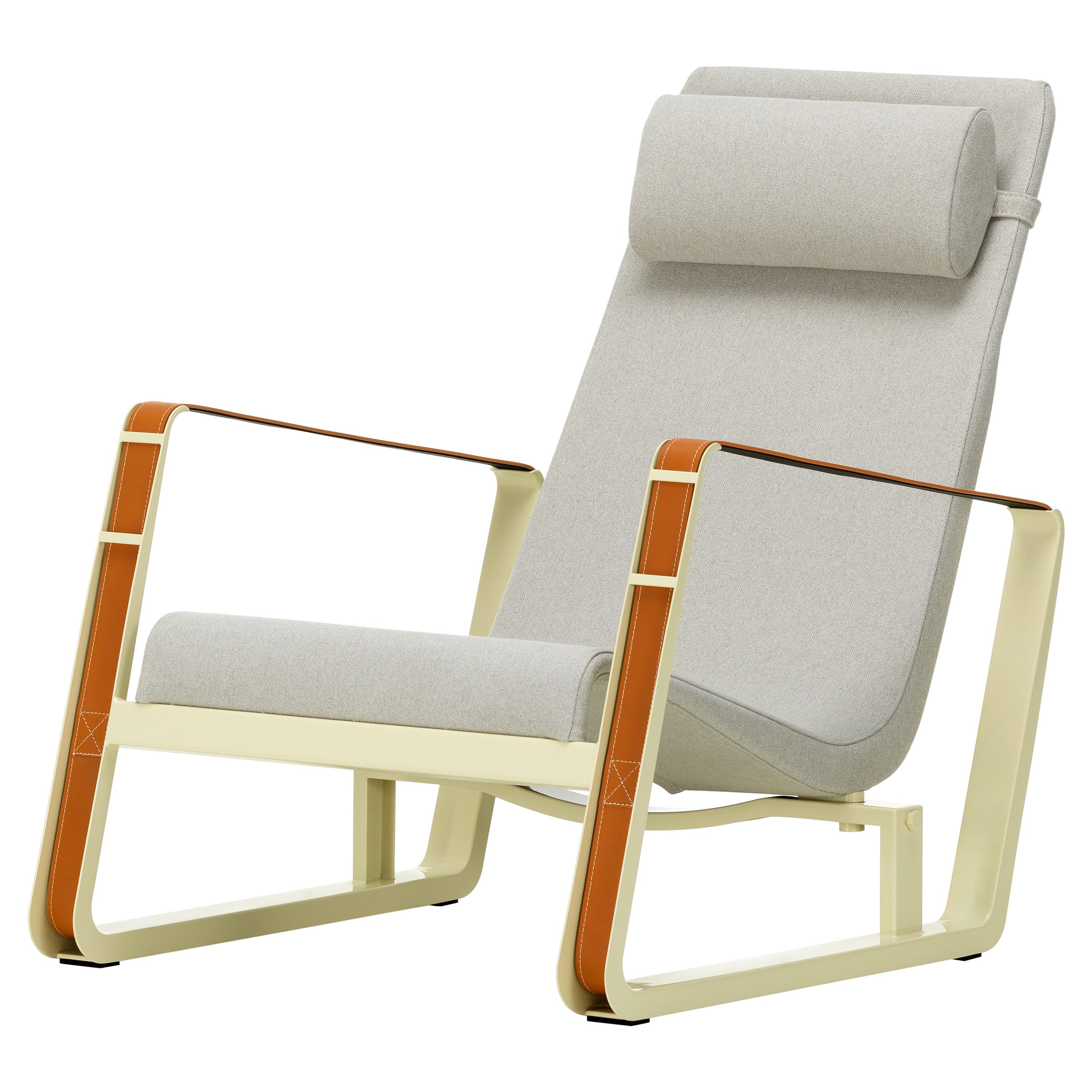 Jean Prouvé Cité Lounge Chair in Light Gray and Ecru for Vitra