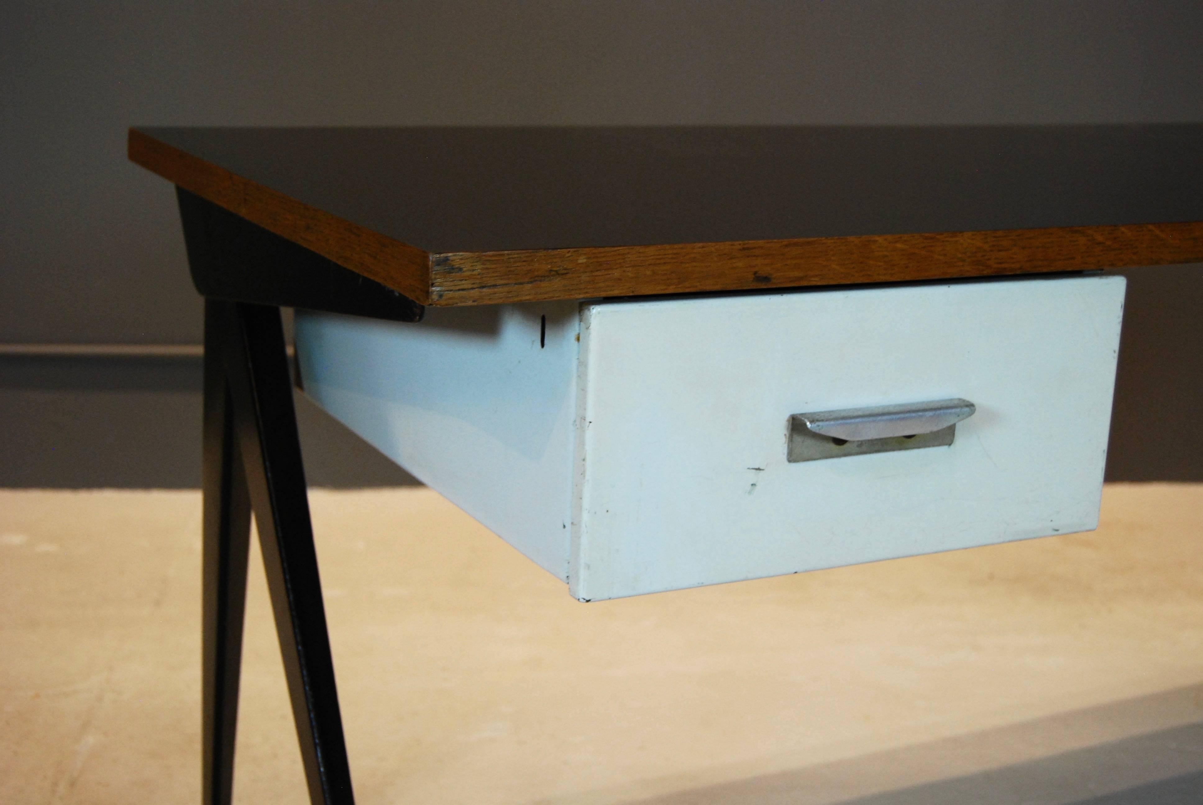 Industrial Jean Prouve Compas Desk, 1950