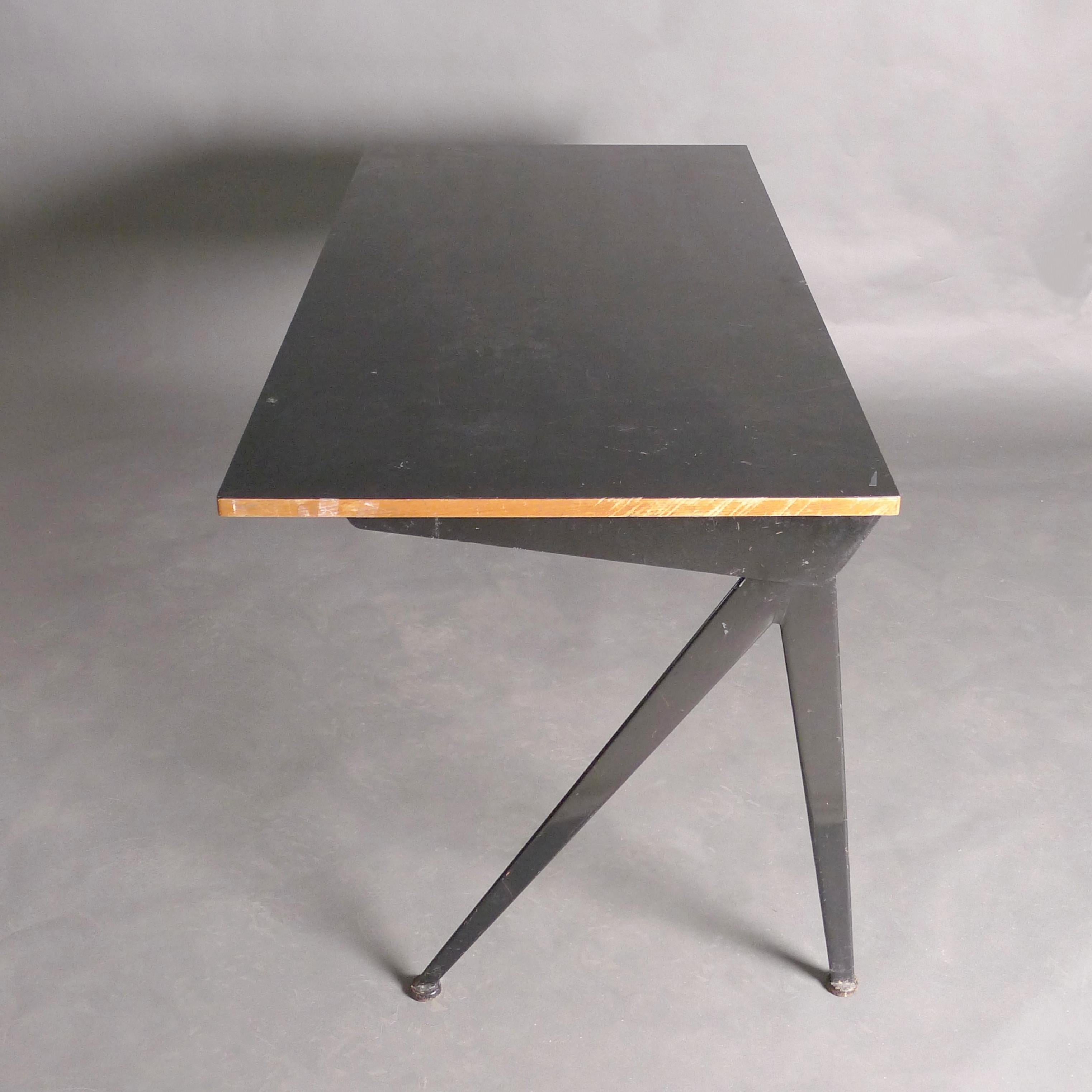 Jean Prouve Compas Writing Desk, with original Perriand drawers, circa 1950 For Sale 2