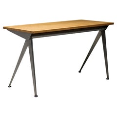 Used Jean Prouvé Compass Direction Desk Limited RAW Steel and Natural Oak by Vitra
