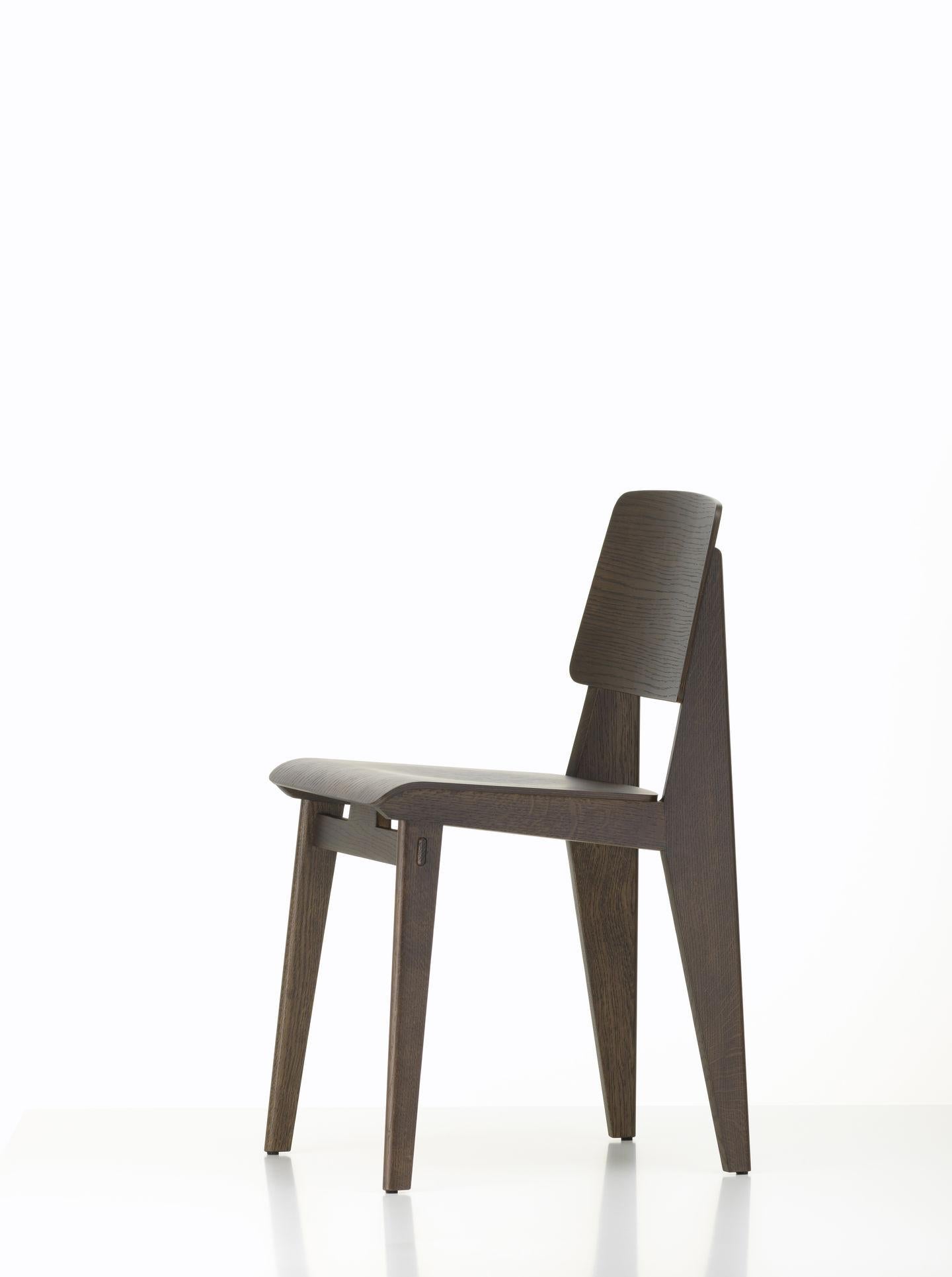 Jean Prouvé Dark-Stained Oak Chaise Tout Bois Chair by Vitra 4