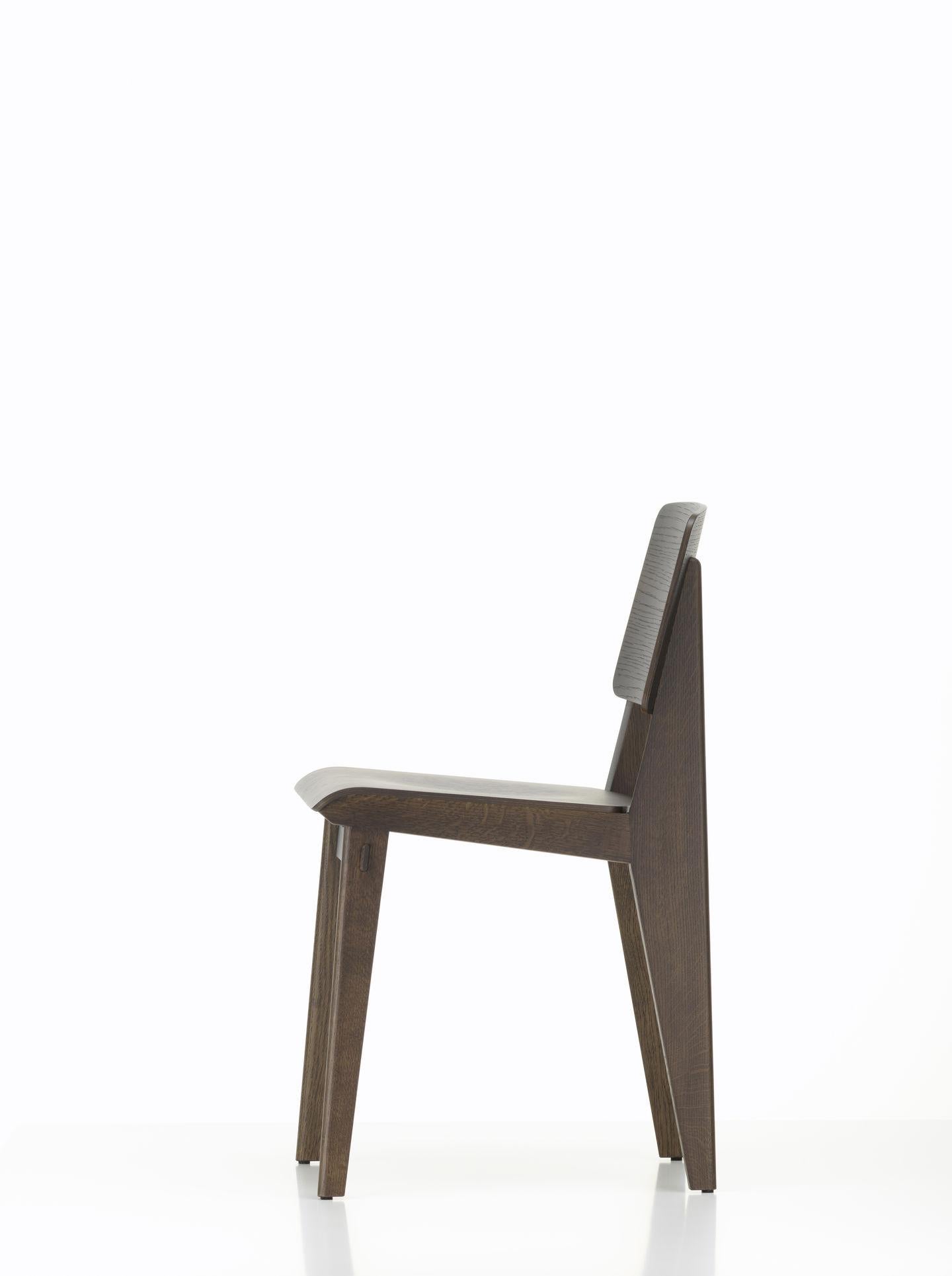 Jean Prouvé Dark-Stained Oak Chaise Tout Bois Chair by Vitra 8