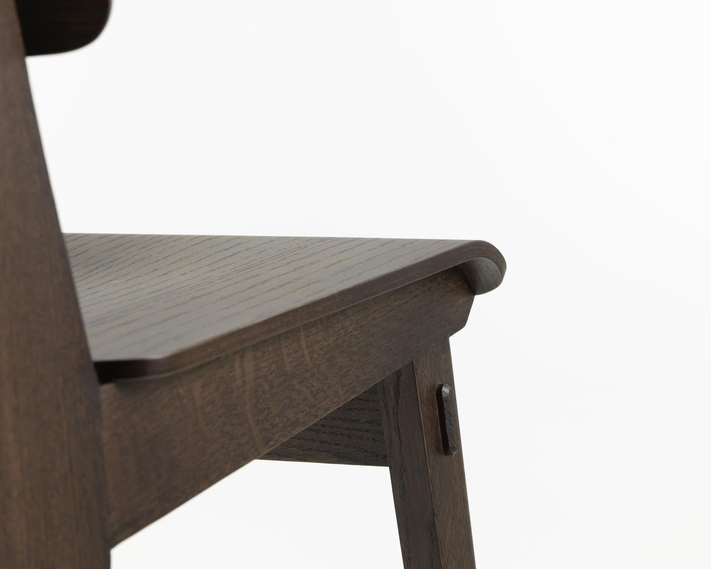 Jean Prouvé Dark-Stained Oak Chaise Tout Bois Chair by Vitra 11