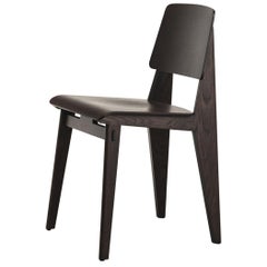 Jean Prouvé Dark-Stained Oak Chaise Tout Bois Chair by Vitra