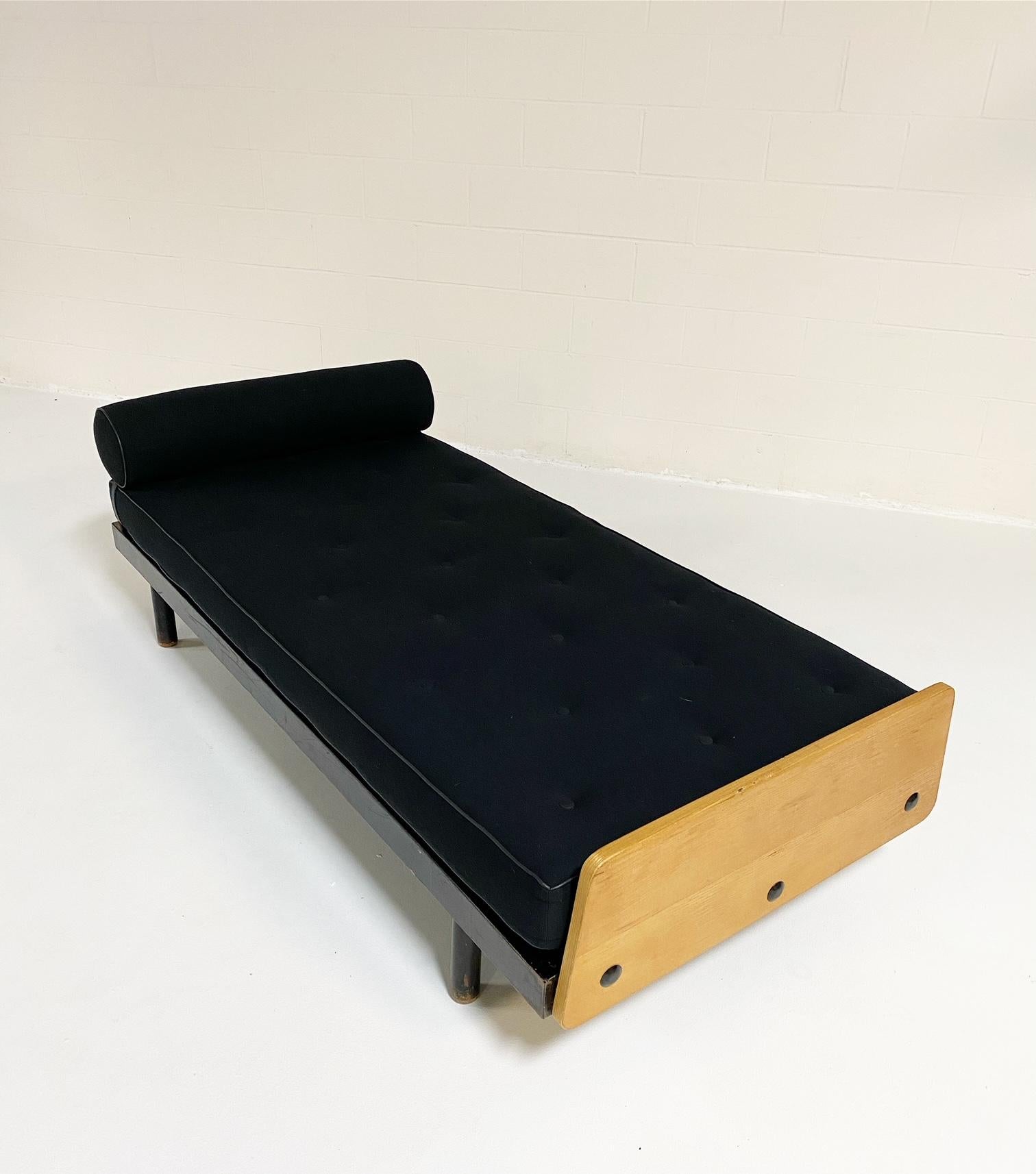 An original c. 1951 S.C.A.L. daybed designed by Jean Prouvé. 

Edition Steph Simon, France, circa 1951

There is nothing so chic as a Jean Prouvé daybed. We love the way one is used in this room from AD. It is both an art piece as well as a
