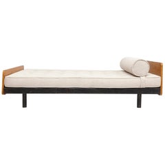 Jean Prouve Daybed in Black Metal and Wood, circa 1950