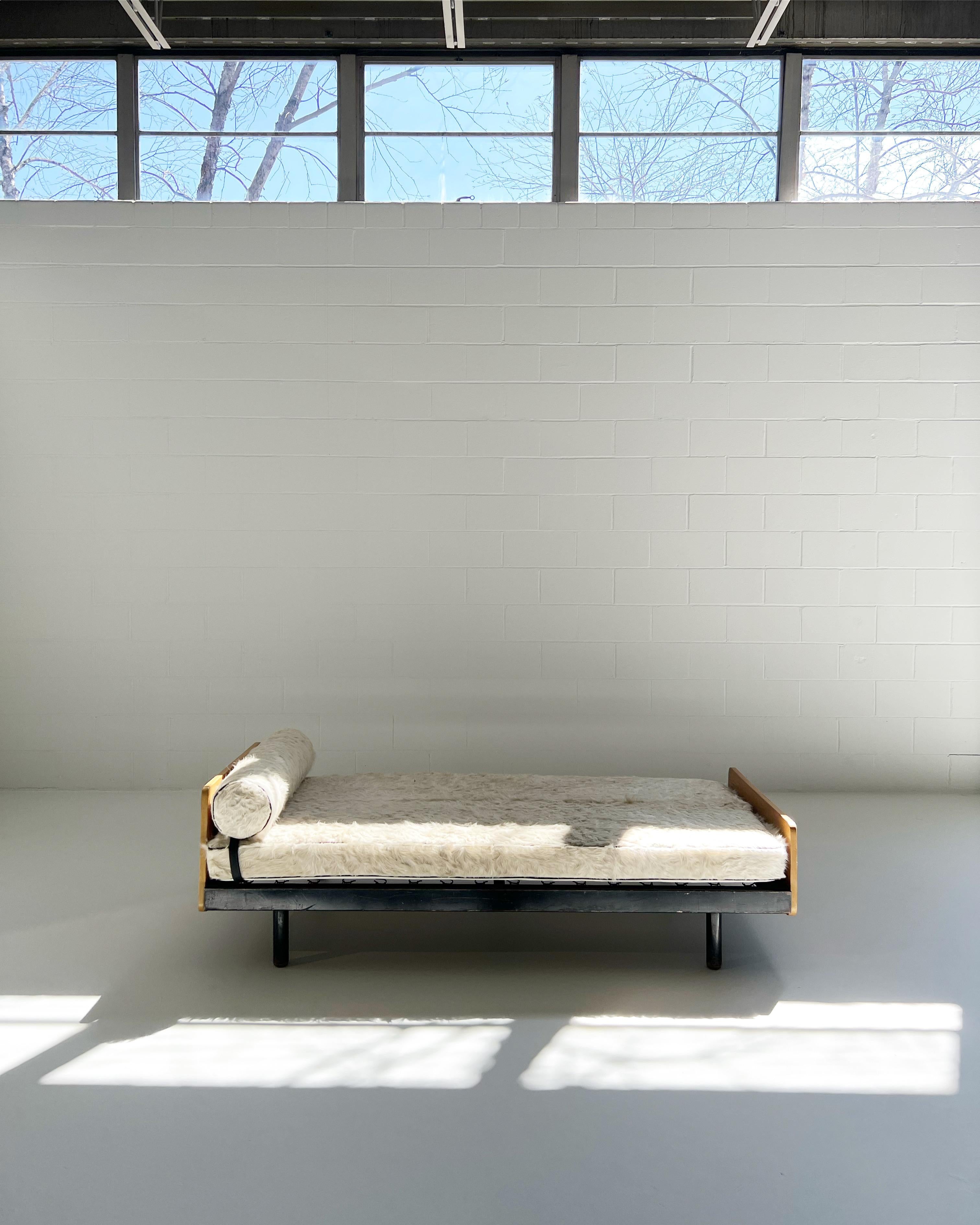 Jean Prouvé Daybed with Custom Cushion in Brazilian Cowhide 4