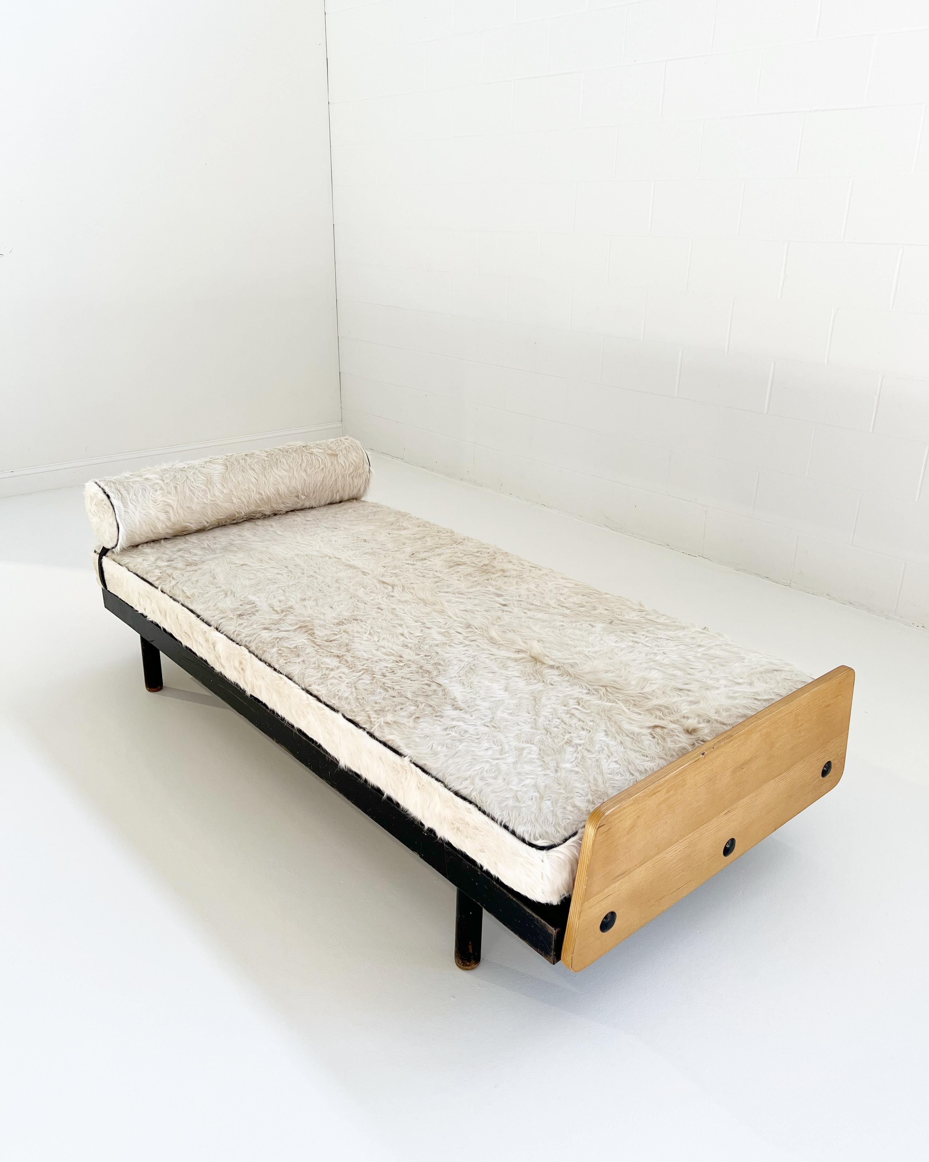 Jean Prouvé Daybed with Custom Cushion in Brazilian Cowhide 5