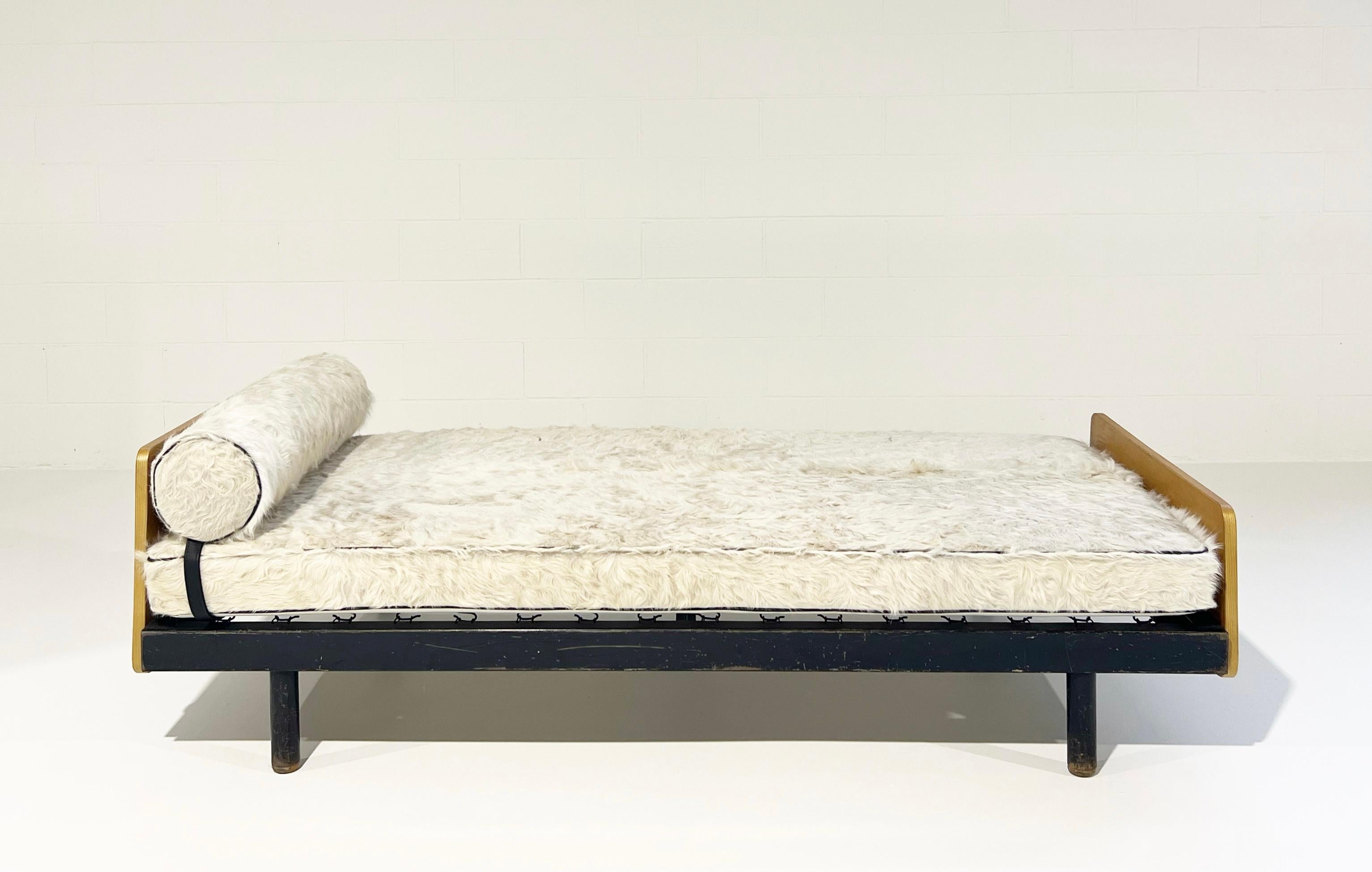 Jean Prouvé Daybed with Custom Cushion in Brazilian Cowhide 6