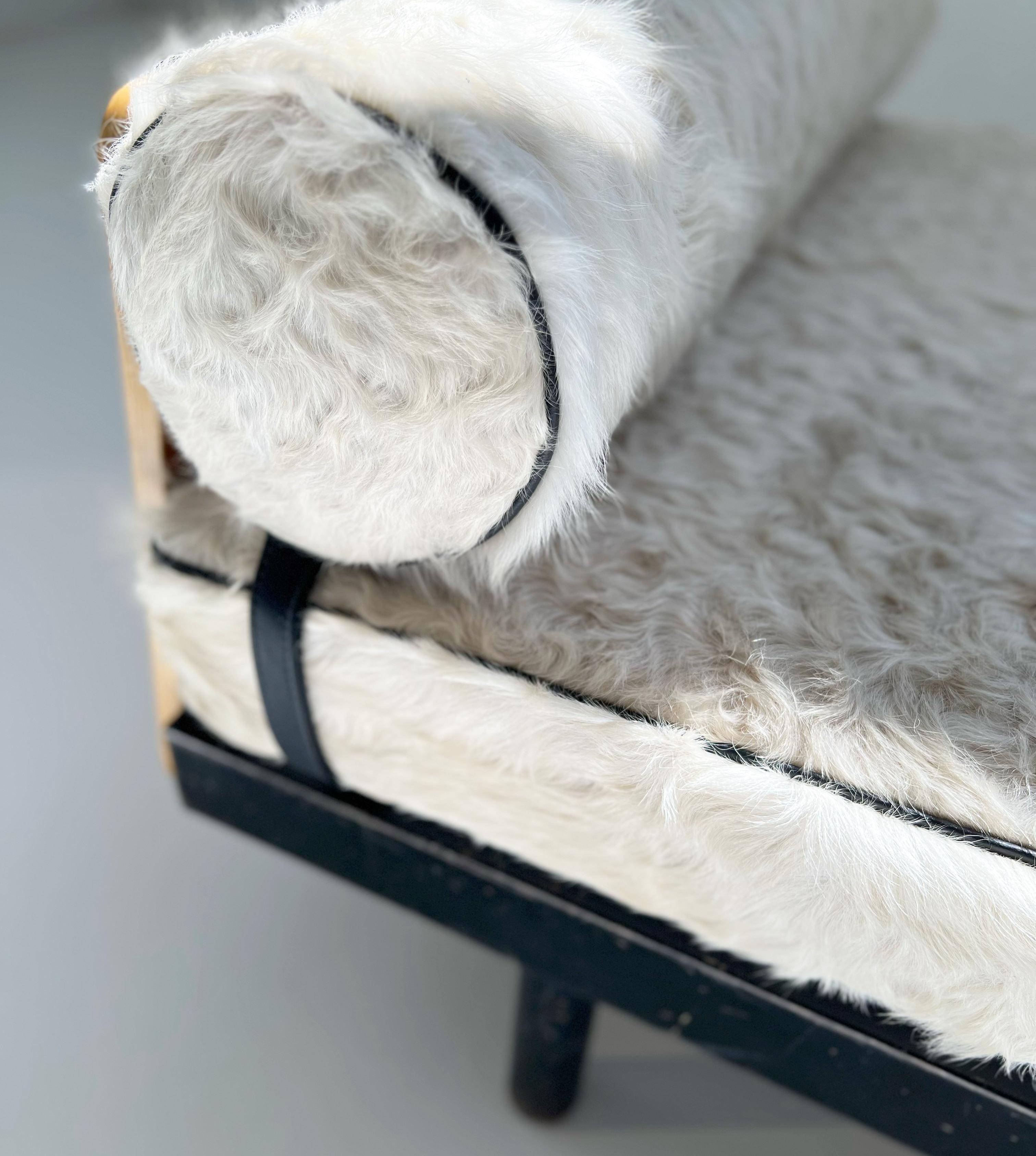 Jean Prouvé Daybed with Custom Cushion in Brazilian Cowhide 1