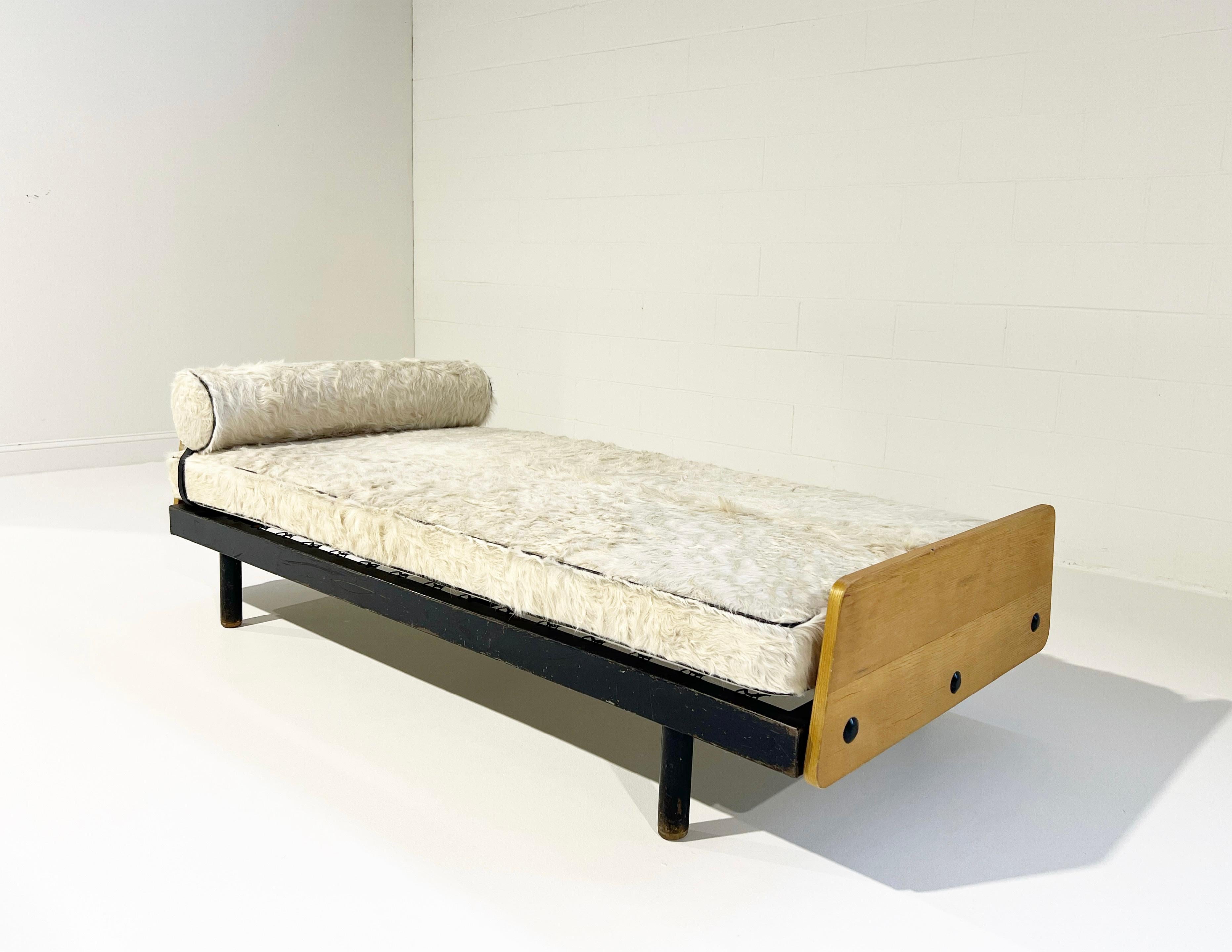 Jean Prouvé Daybed with Custom Cushion in Brazilian Cowhide 2