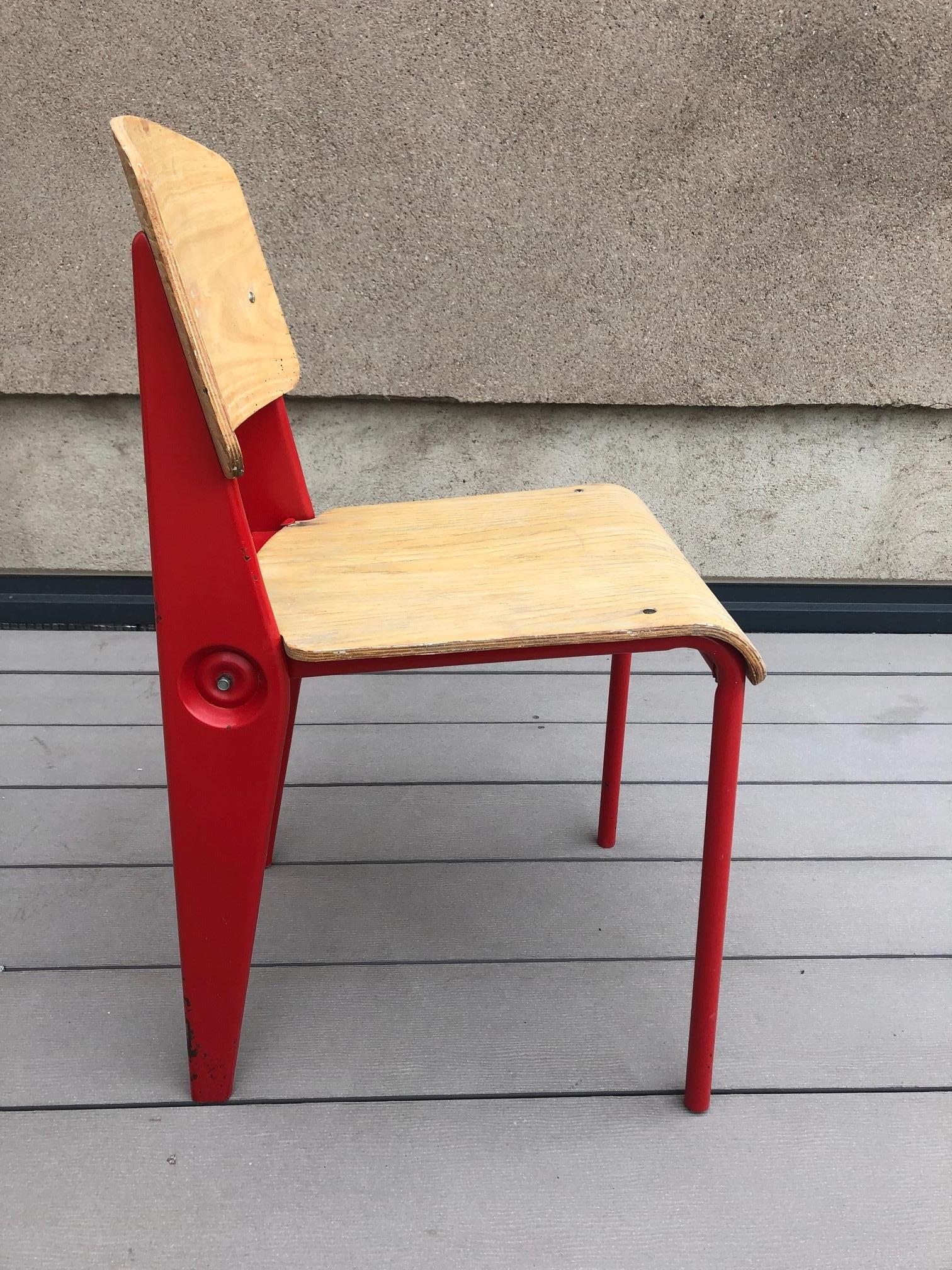 Mid-20th Century Jean Prouvé Demountable Chair # 300