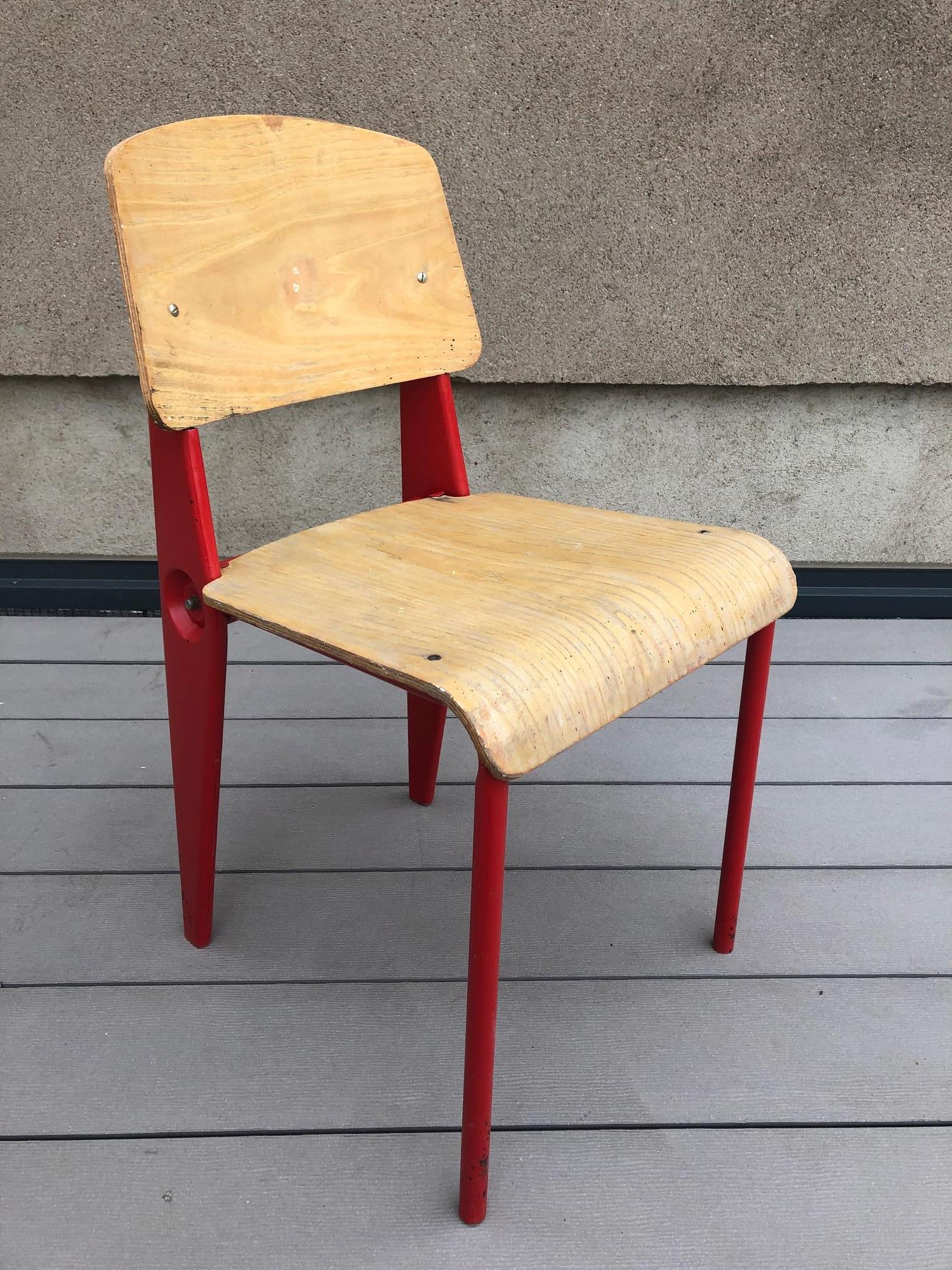 Enamel Jean Prouvé Demountable Chair # 300
