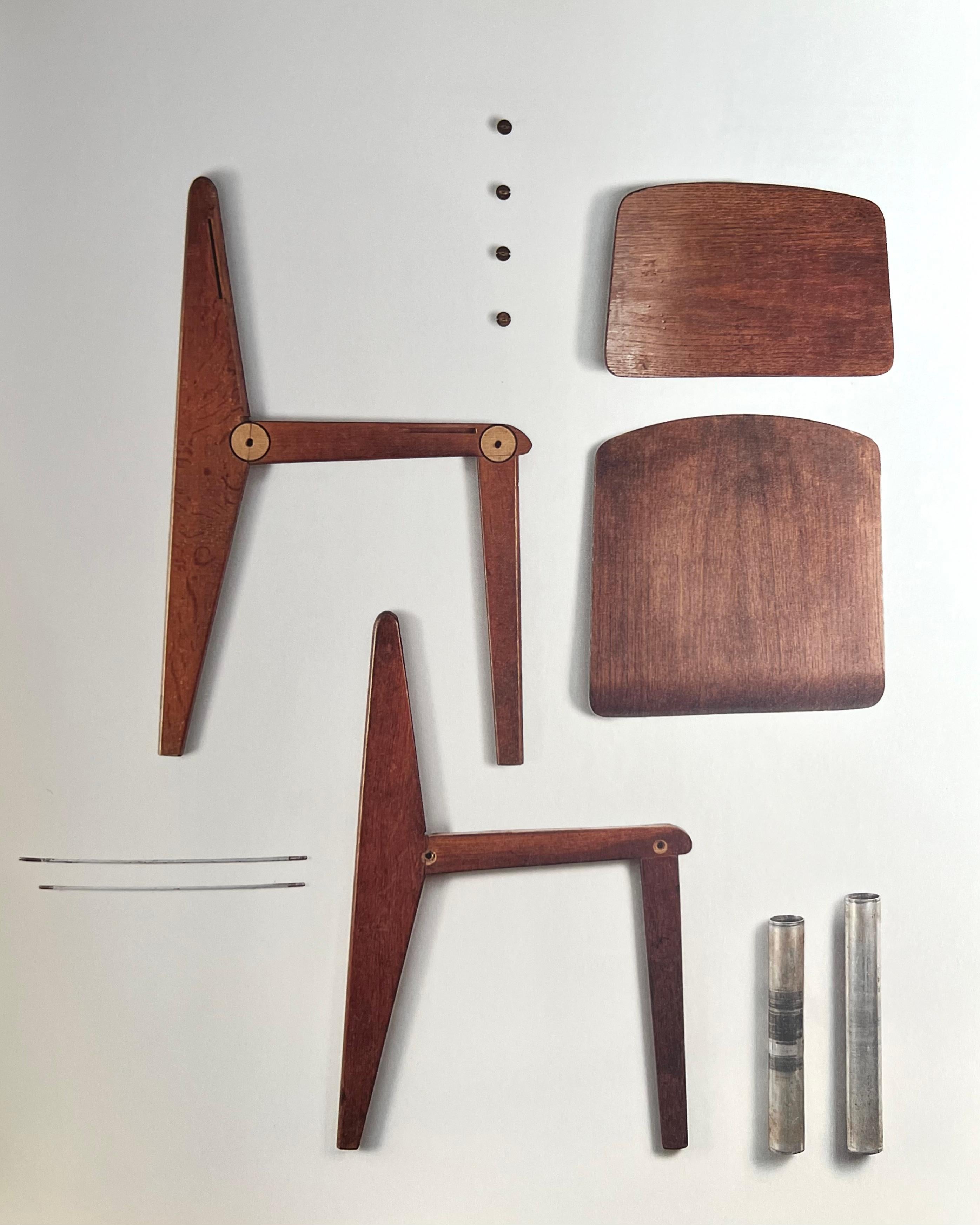 Francese Sedia in legno 'smontabile' di Jean Prouve Modello cb 22 c. 1950 in vendita