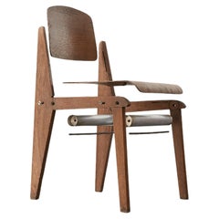 Silla de madera "desmontable" Jean Prouve Modelo cb 22 c. 1950