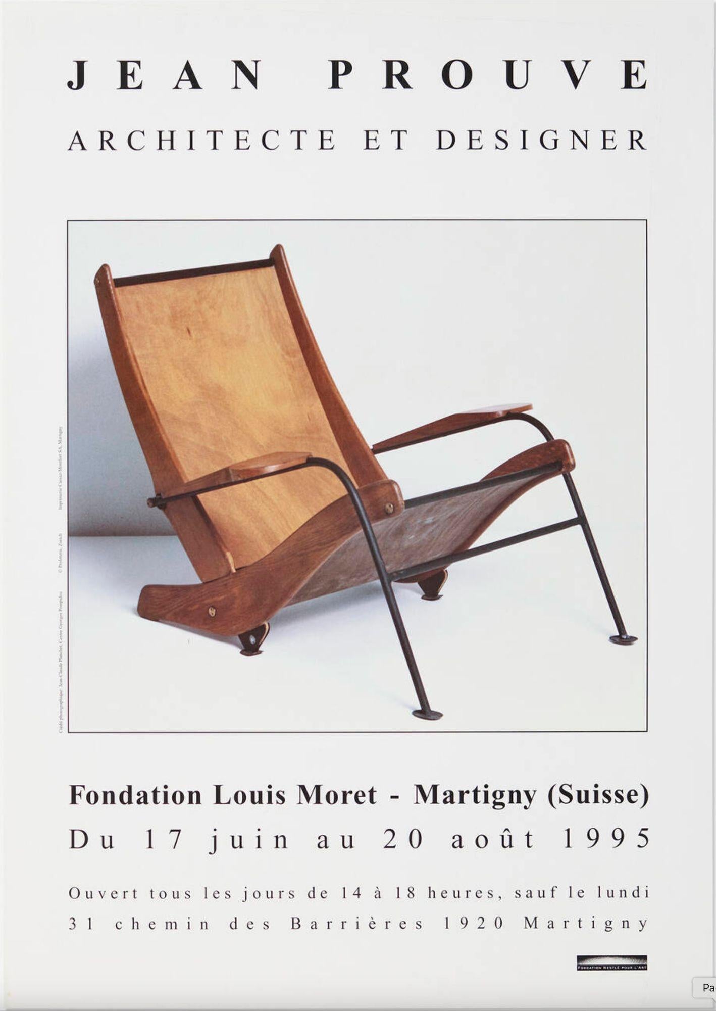 Mid-Century Modern Jean Prouvé Exhibition Posters, set of Five, Important Provenance 1982-2001 For Sale
