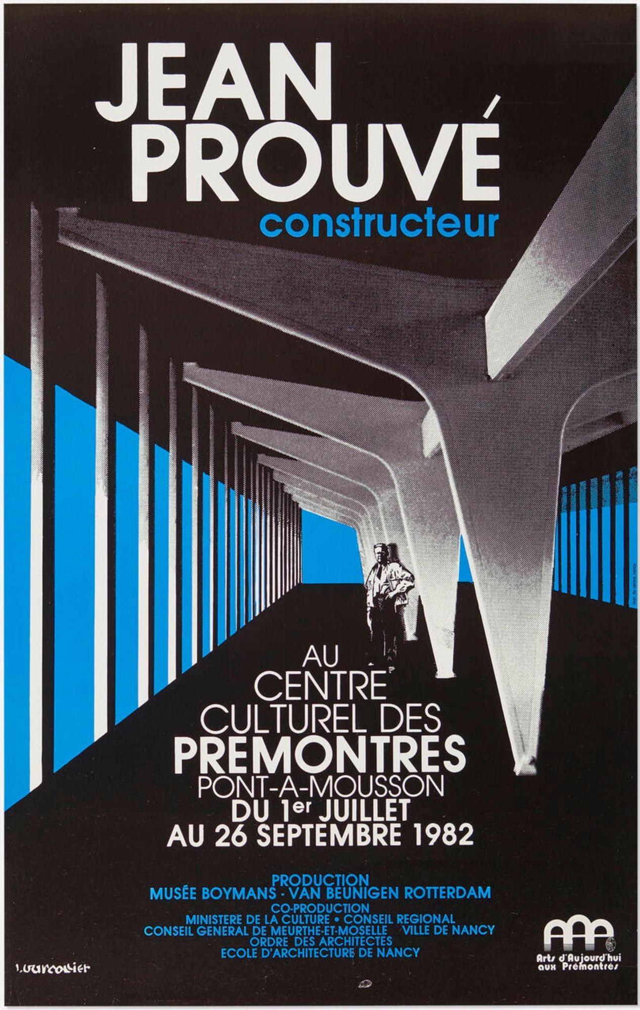 French Jean Prouvé Exhibition Posters, set of Five, Important Provenance 1982-2001 For Sale