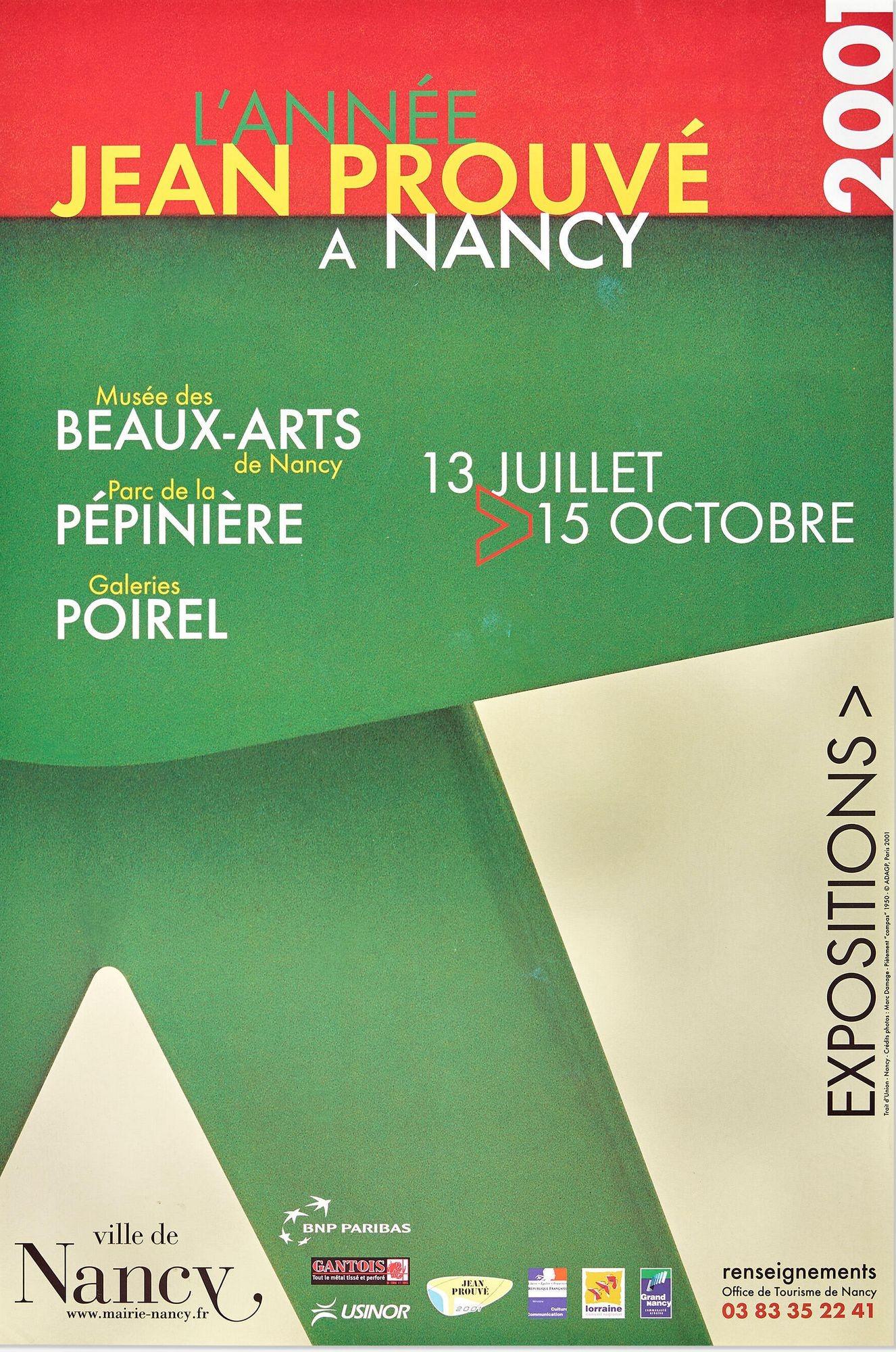 Paper Jean Prouvé Exhibition Posters, set of Five, Important Provenance 1982-2001 For Sale