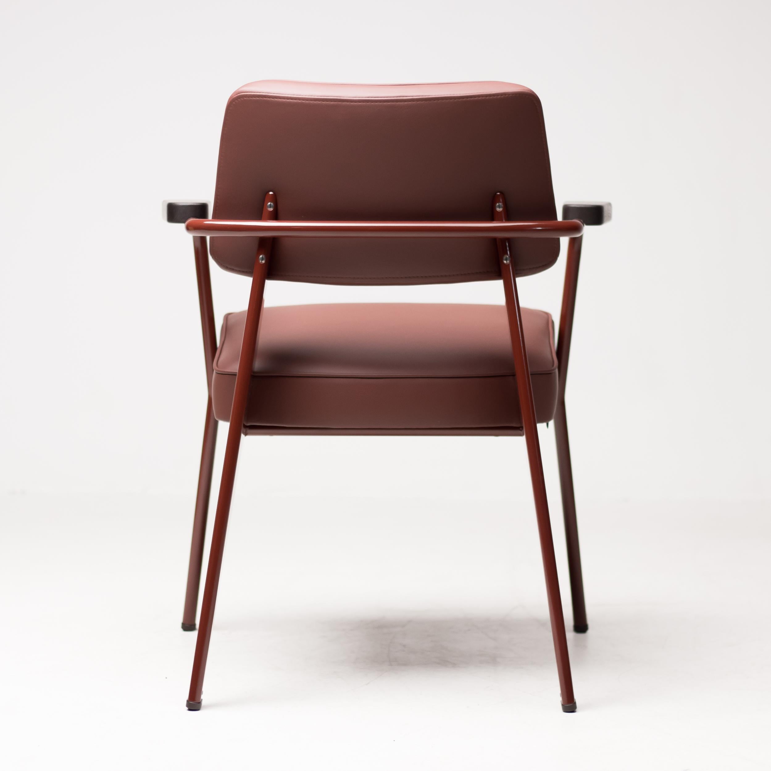 Jean Prouvé Fauteuil Direction, Japanese Red 2