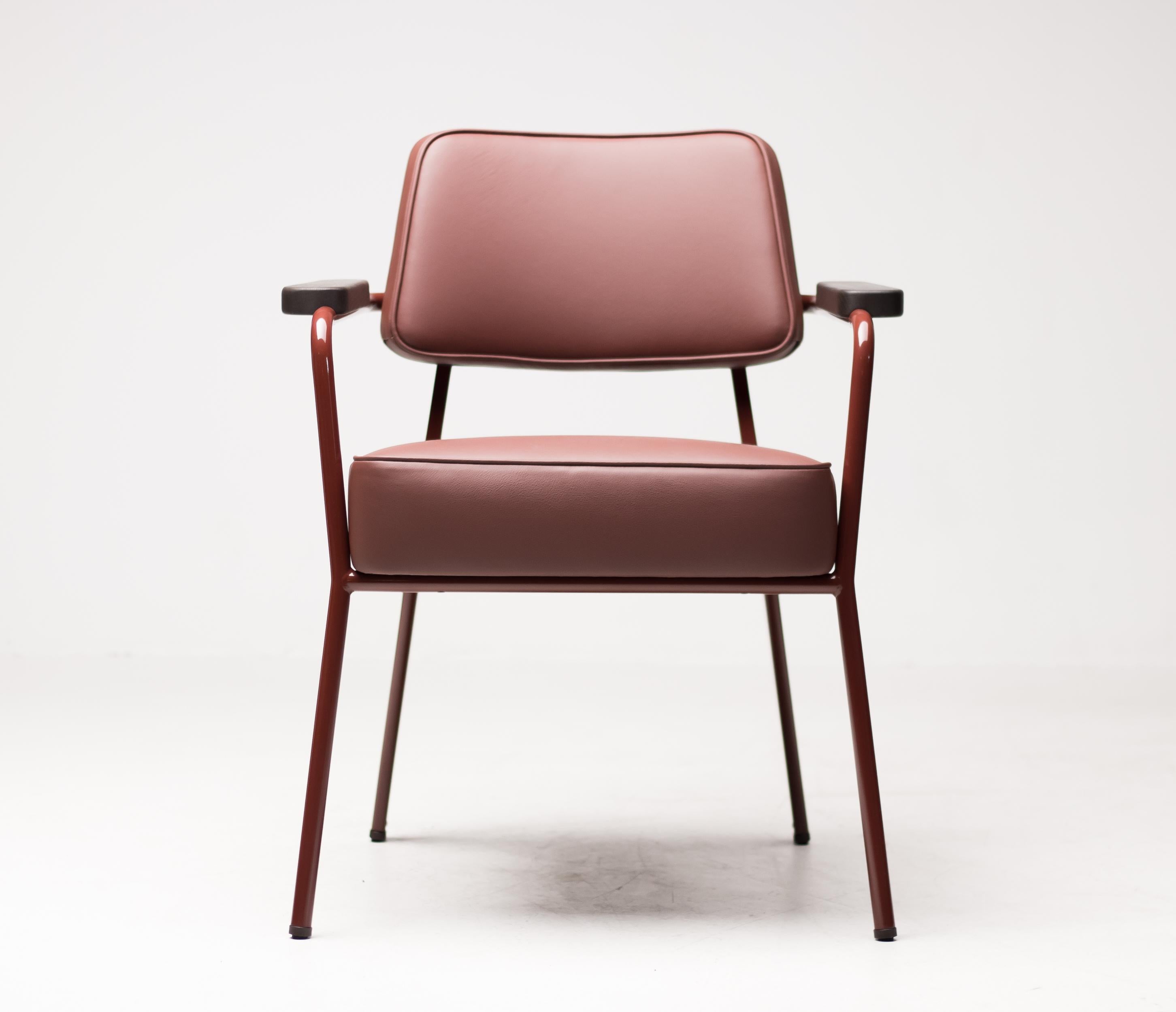 Jean Prouvé Fauteuil Direction, Japanese Red 3