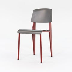 Jean Prouve for Vitra Standard SP Dining Chairs in Japanese Red w/ Plastic Seat