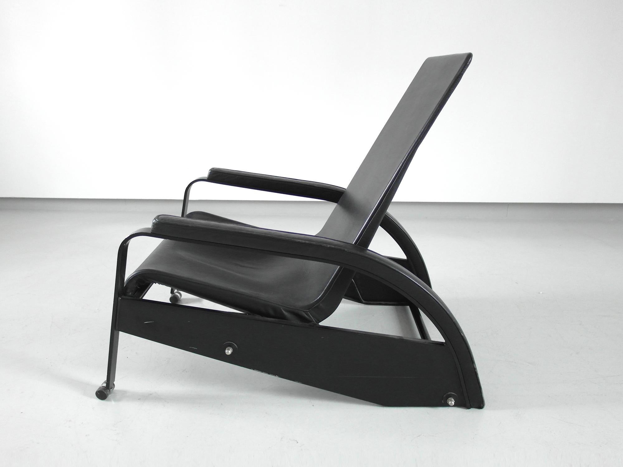 20th Century Jean Prouvé Grand Repos chair, Design 1928-1930, Production Tecta, 1980-1984