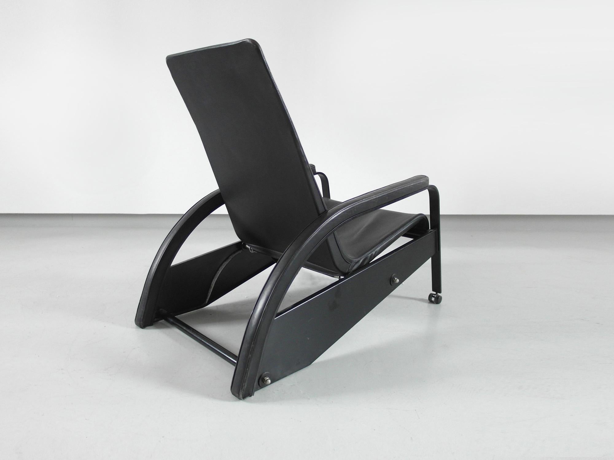 Steel Jean Prouvé Grand Repos chair, Design 1928-1930, Production Tecta, 1980-1984