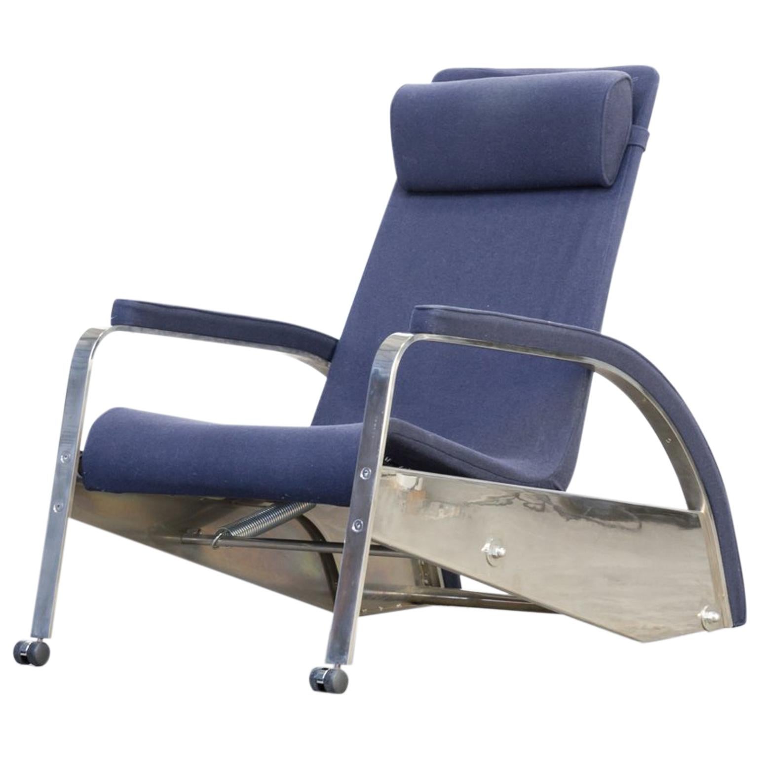 Jean Prouvé Grand Repos ‘D80-1’ Metal and Fabric Lounge Chair for Tecta For Sale