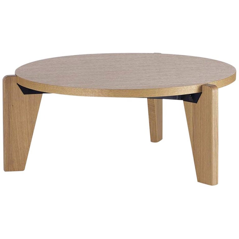 Jean Prouvé Guéridon Bas Coffee Table in Natural Oak for Vitra