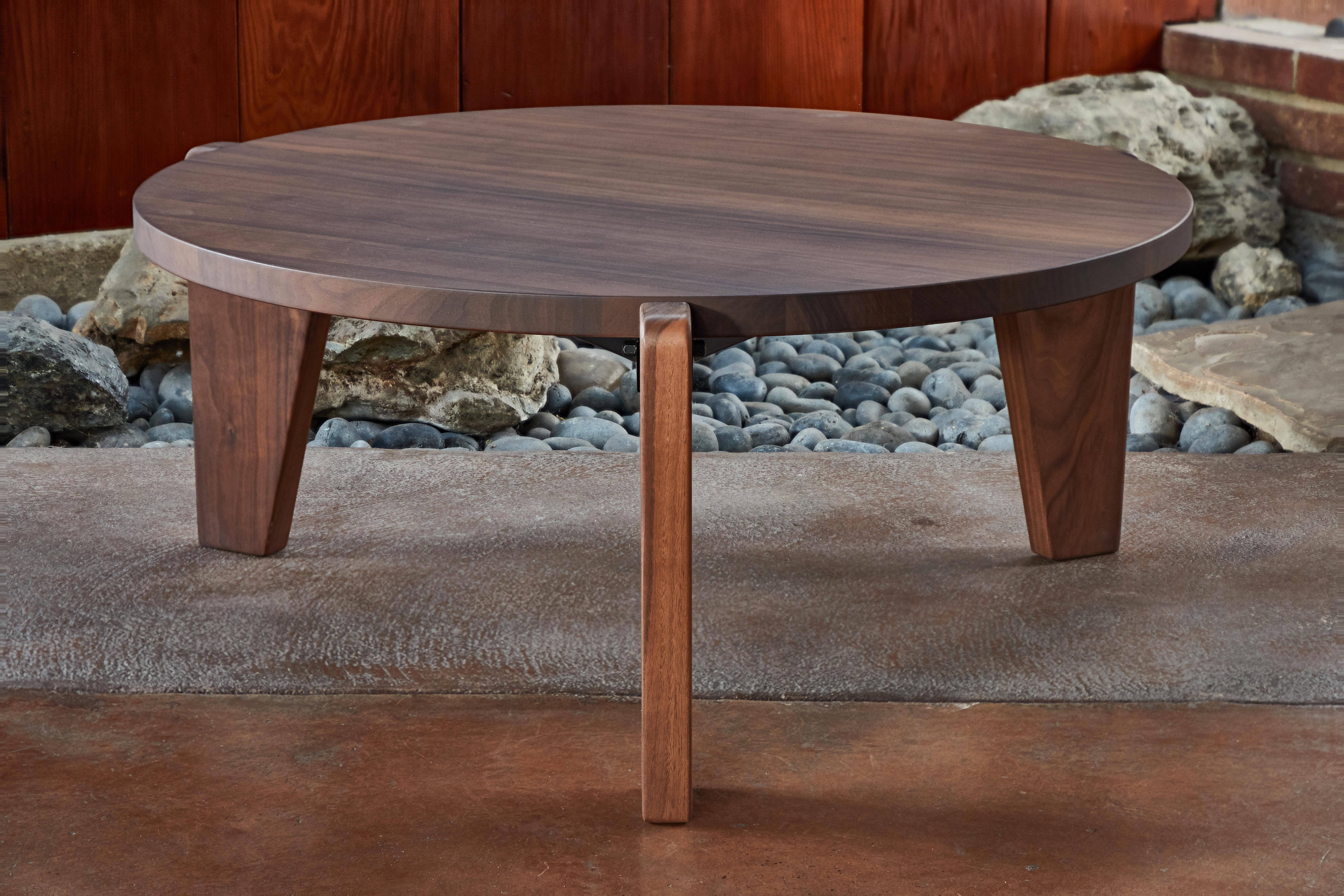 French Jean Prouvé Guéridon Bas Coffee Table in Walnut for Vitra